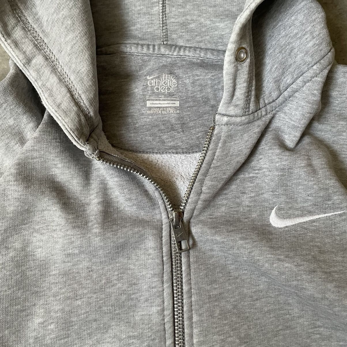 Nike × Vintage Vintage Nike 90s Basic Grey Zip-Up Hoodie Size US M / EU 48-50 / 2 - 6 Thumbnail