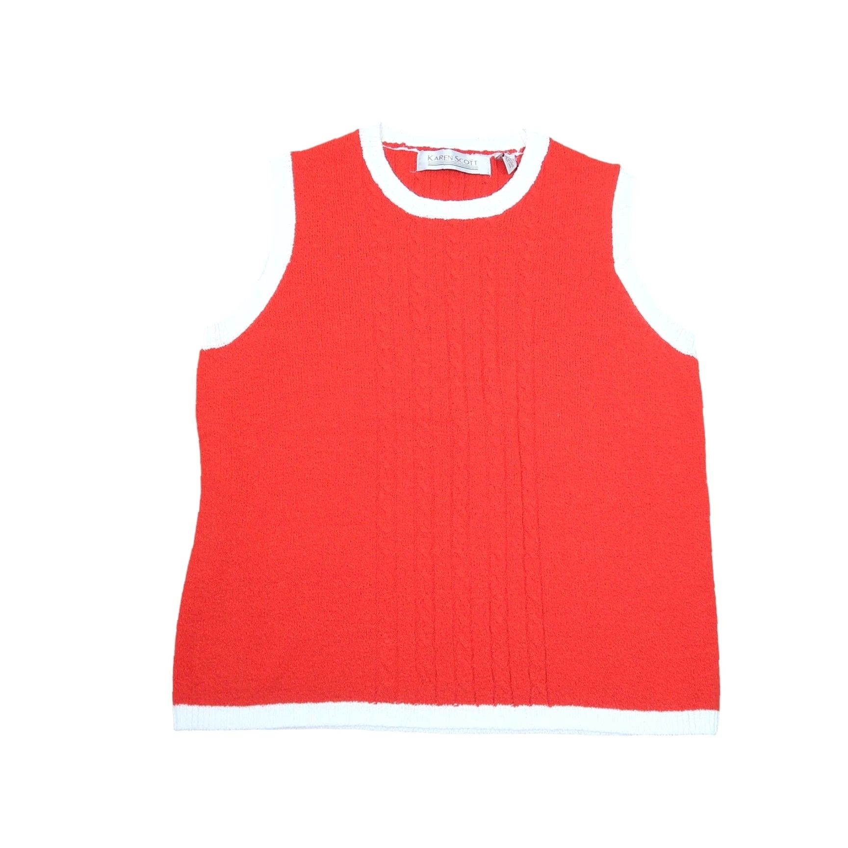 Vintage VINTAGE Karen Scott Sleeveless Sweater Vest Tank Top M Women Red 90s Casual Shaft? Size M / US 6-8 / IT 42-44 - 5 Thumbnail