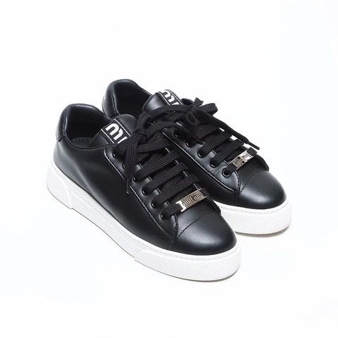Miu Miu o1B3y1r0526 Low-Top Sneakers in Black Size US 6.5 / IT 36.5 - 3 Thumbnail