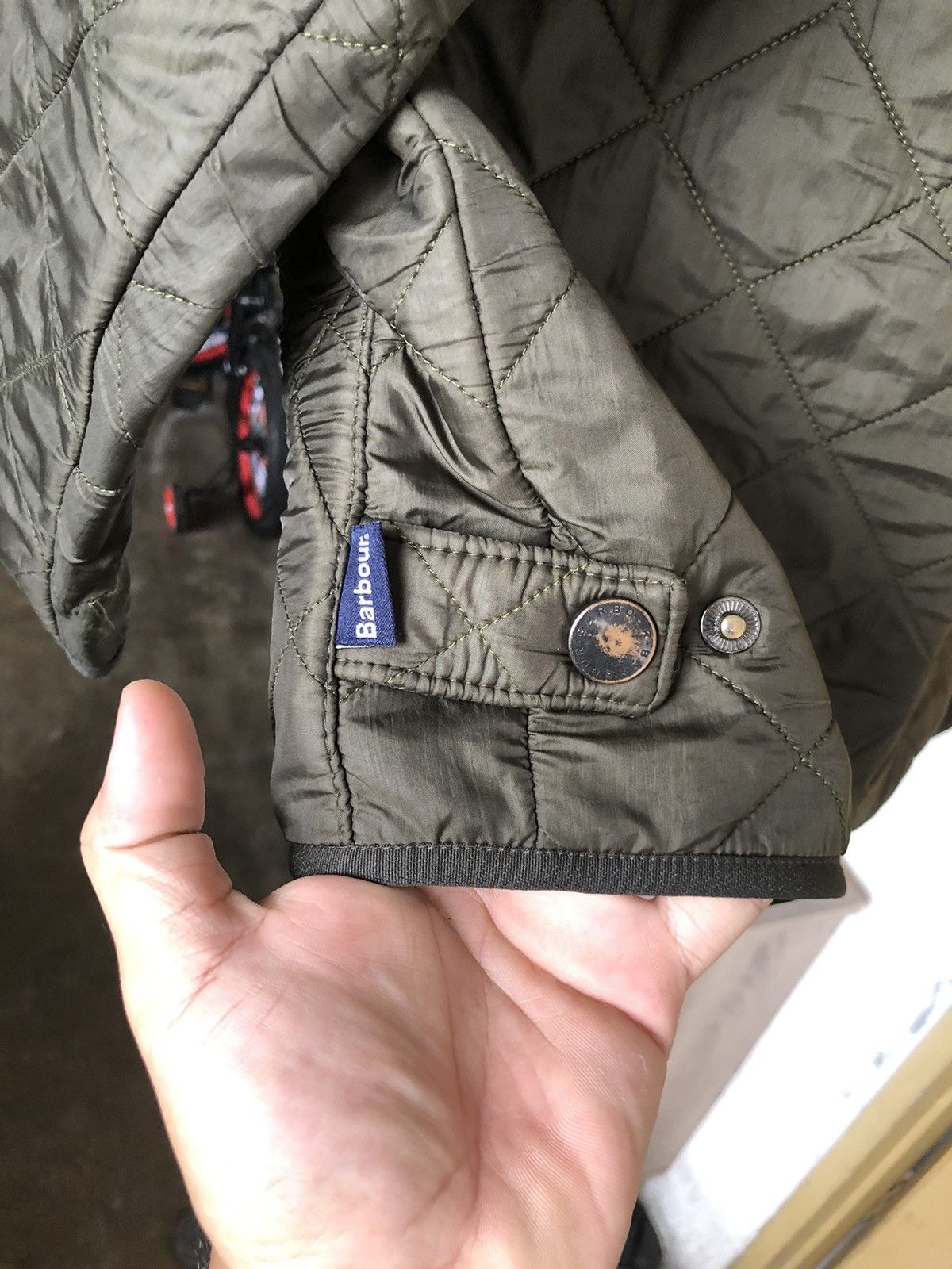 Barbour Vintage Barbour Polar Quilt Zipper Jacket Army Green Size US M / EU 48-50 / 2 - 12 Thumbnail