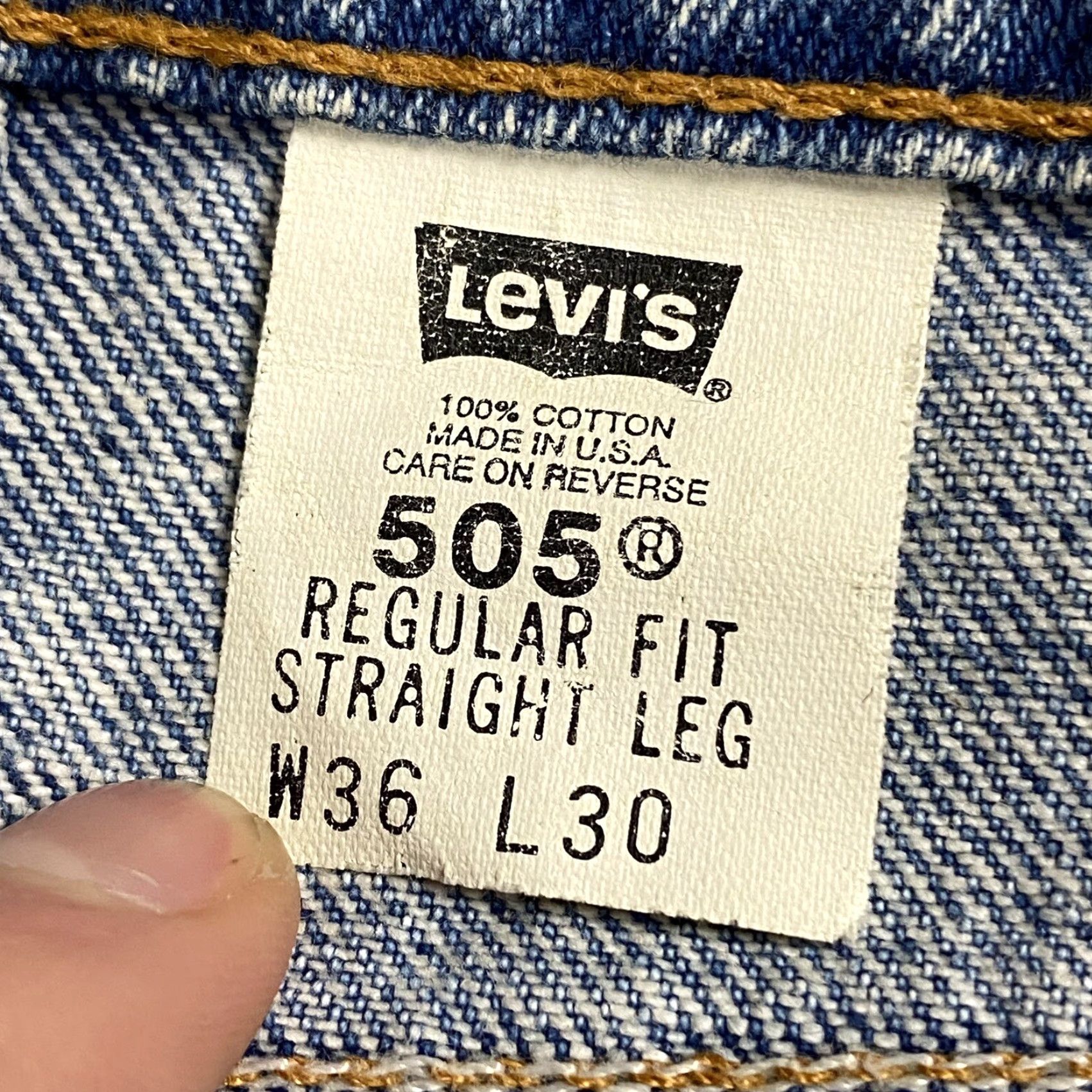 Levi's VINTAGE Levi's 505 Regular Fit Denim Jeans 36X30 Blue Mid Rise Made in USA Mens Size US 36 / EU 52 - 4 Thumbnail