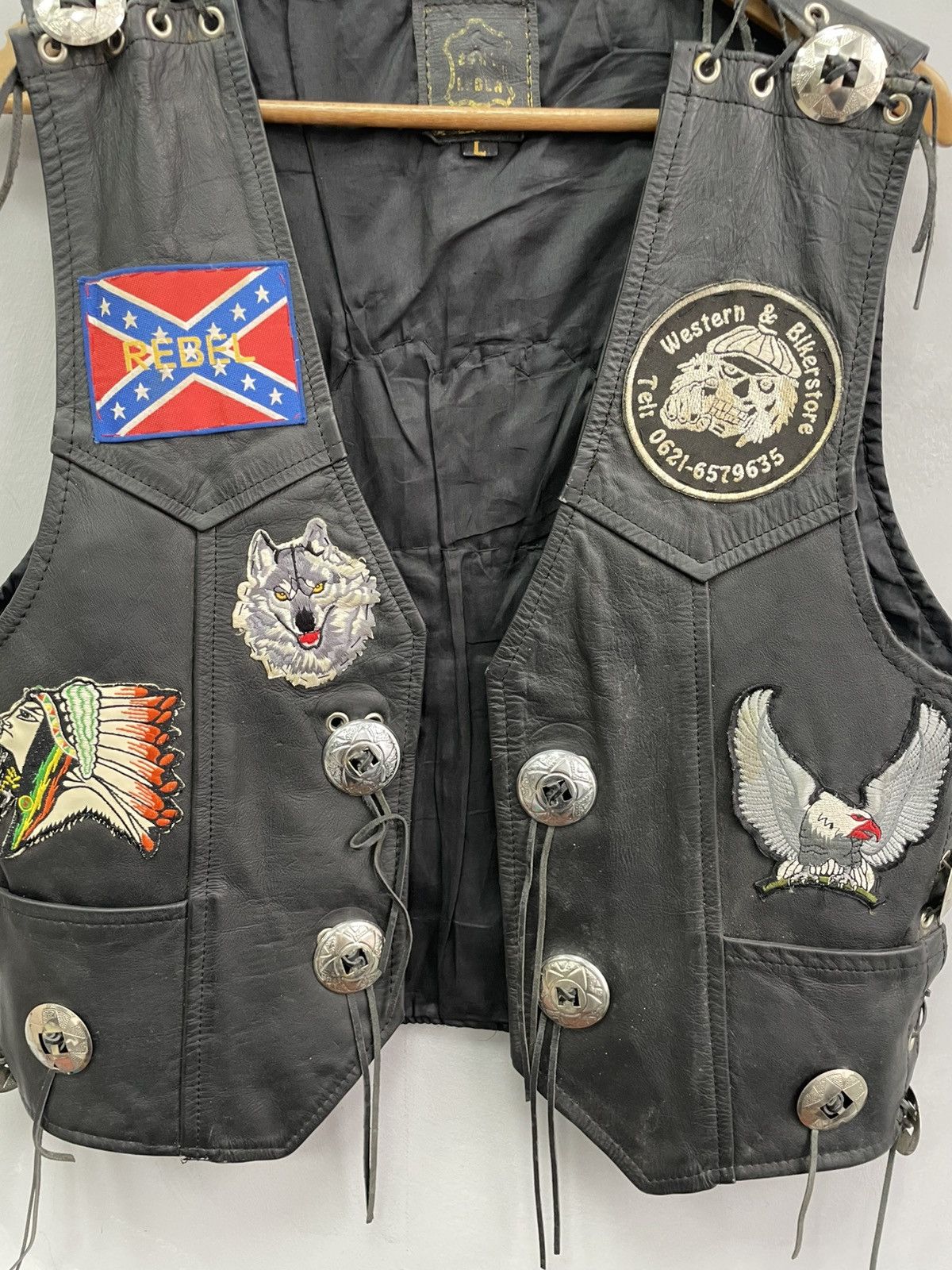 Vintage VINTAGE BIKER MOTO WESTERN Y2K LEATHER VEST JACKET Size US M / EU 48-50 / 2 - 6 Thumbnail