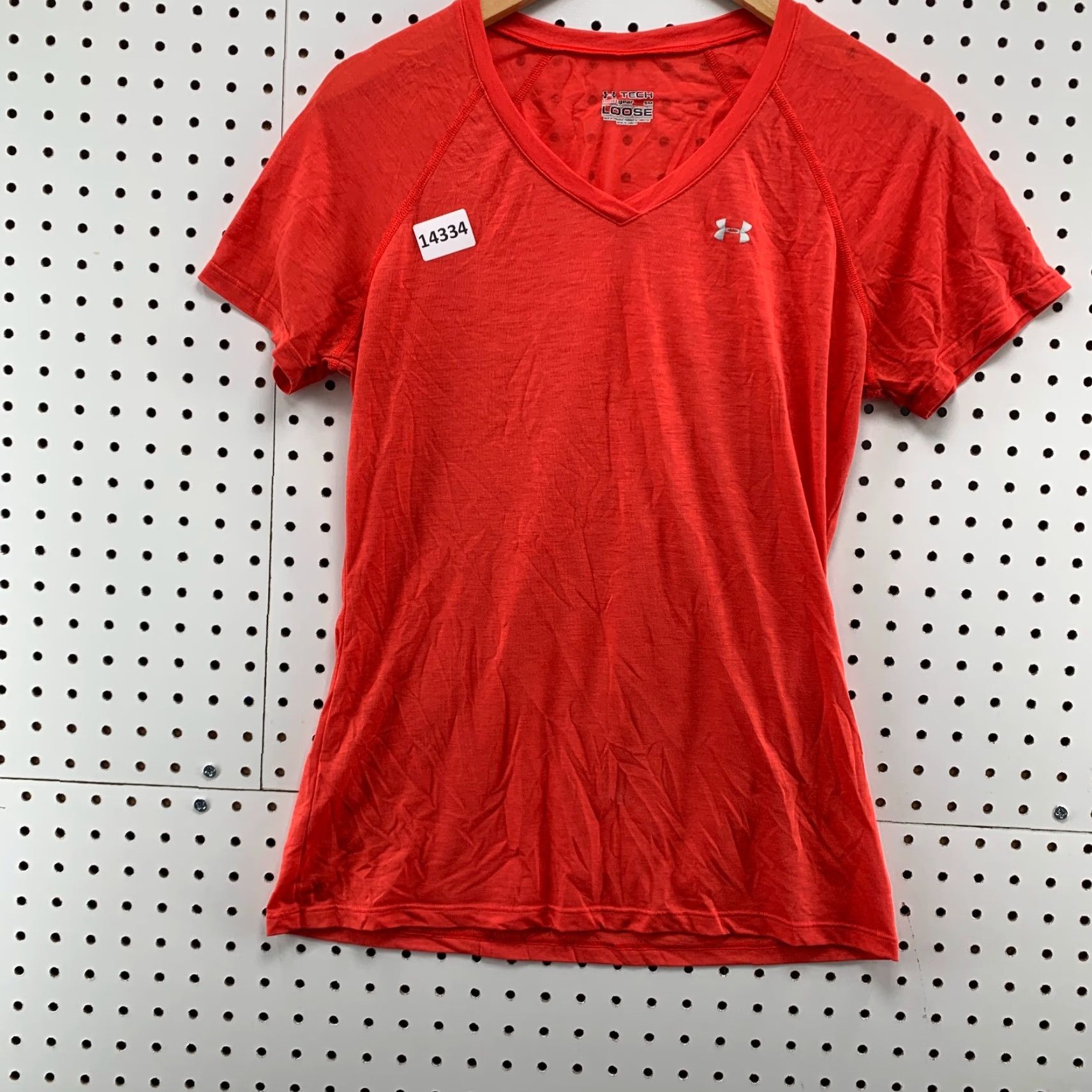 Under Armour Under Armour HeatGear Orange V-Neck T-Shirt Women Small Short Sleeve Activewear Size S / US 4 / IT 40 - 5 Thumbnail