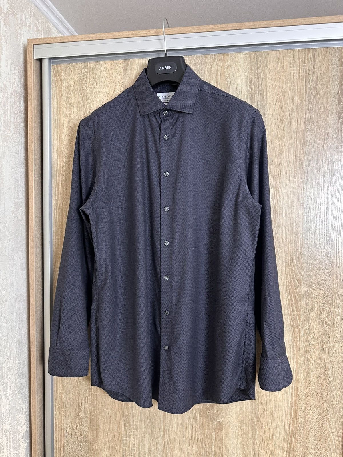 Charles Tyrwhitt 🔥 Charles Tyrwhitt Non Iron Slim Fit Button Up Shirt Cotton Size US XL / EU 56 / 4 - 1 Thumbnail