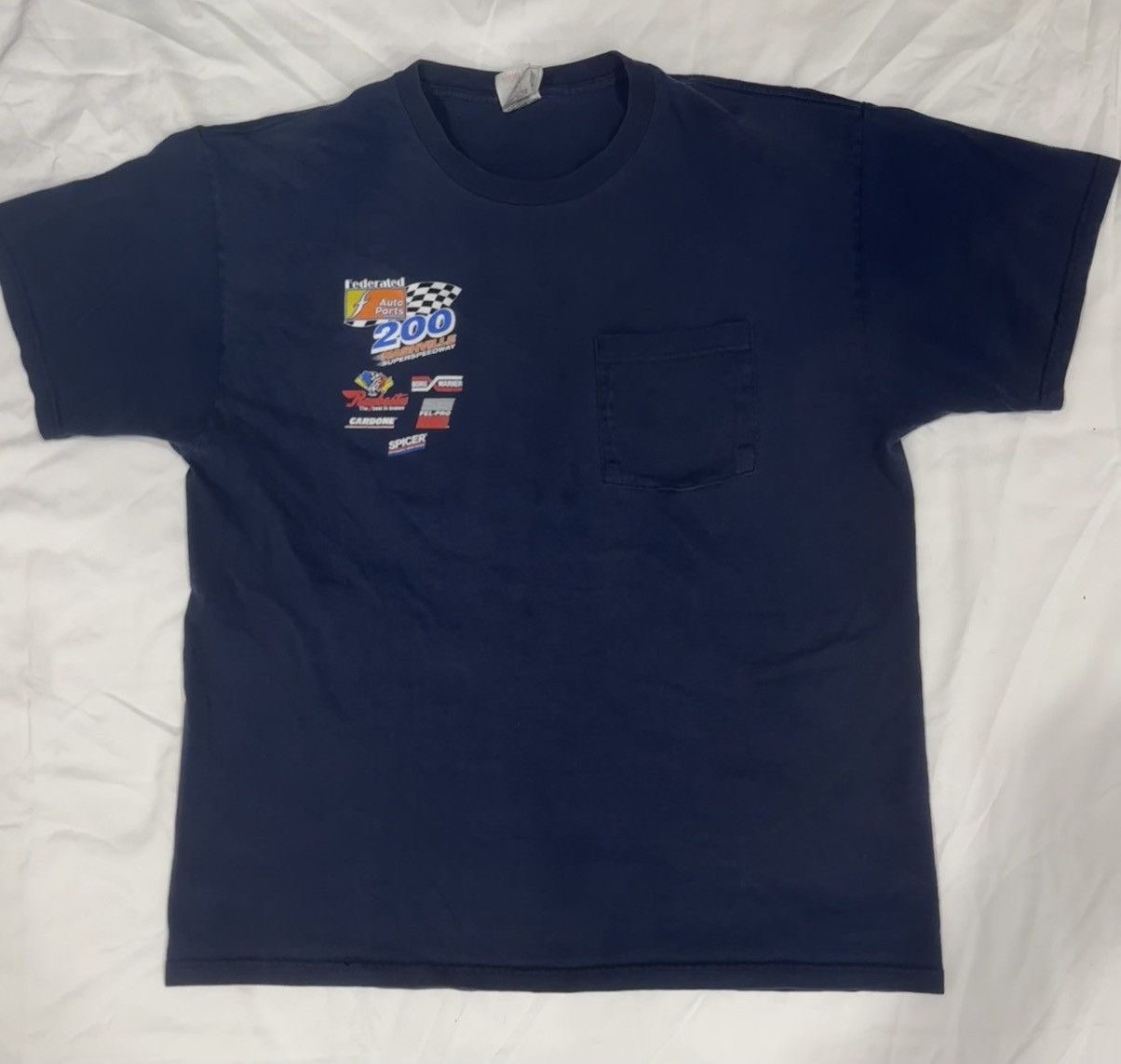 NASCAR Y2K 200 NASHVILLE SPEEDWAY Dark Blue Shirt Chest Pocket SzXL Size US XL / EU 56 / 4 - 1 Thumbnail