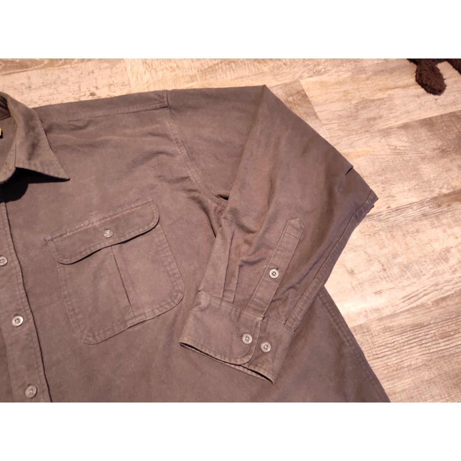 Vintage Cabela's Men’s 3XL Tall Gray Deerskin Soft Chamois Long Sleeve Button-Up Shirt, Casual Outdoor Workwear Size US XXL / EU 58 / 5 - 2 Thumbnail