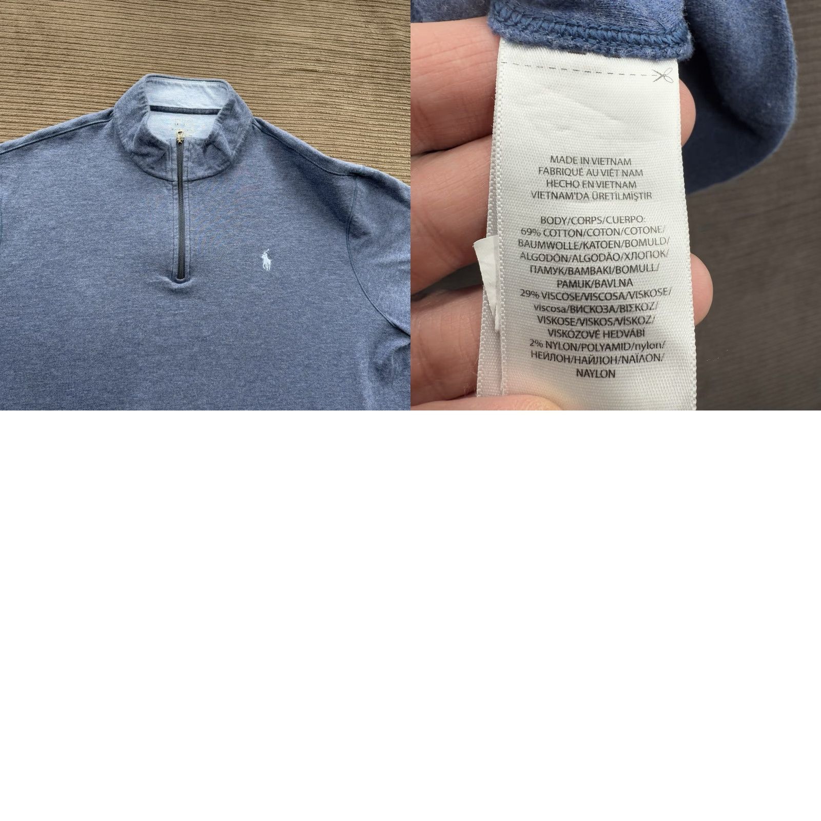 Ralph Lauren Ralph Lauren Polo 1/4 Zip Pullover Men 2XL Blue Cotton Long Sleeve Preppy Mock Neck Pullover Size US XXL / EU 58 / 5 - 8 Thumbnail