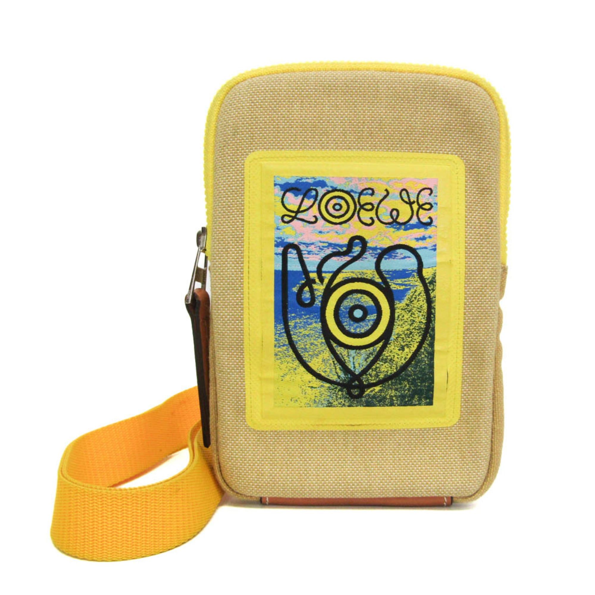 Loewe Loewe Eye Loewe Nature Men,Women Canvas Pouch Beige,Yellow Size ONE SIZE - 1 Thumbnail