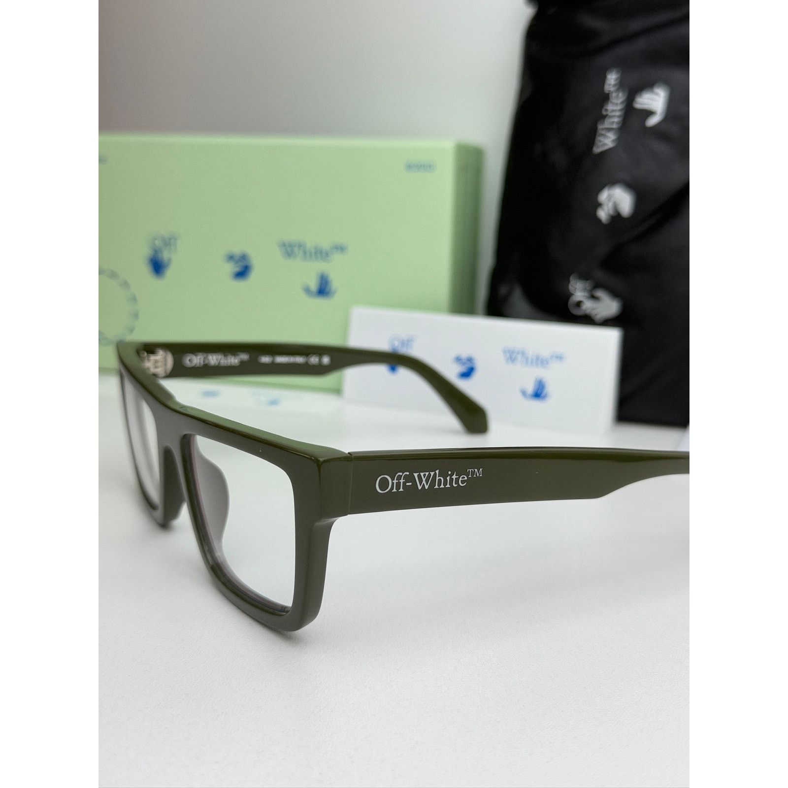 Off-White NEW Off White Style 25 Green Bluelight Eyeglasses Frames Size ONE SIZE - 2 Thumbnail