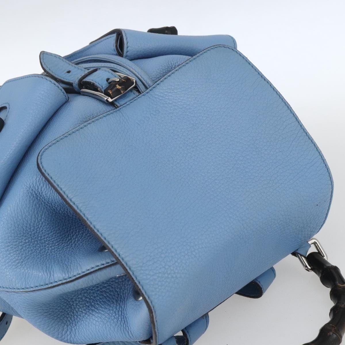 Gucci Gucci Bamboo Leather Backpack Light Blue Size ONE SIZE - 4 Thumbnail