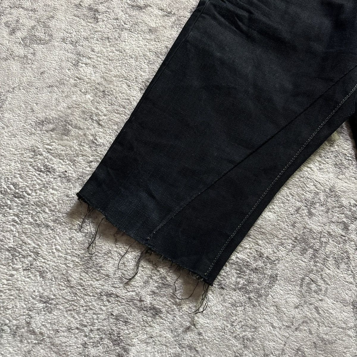 Rick Owens Drkshdw Rick Owens DRKSHDW Waxed Cropped Jean Shorts | Size 28 Size US 28 / EU 44 - 2 Thumbnail