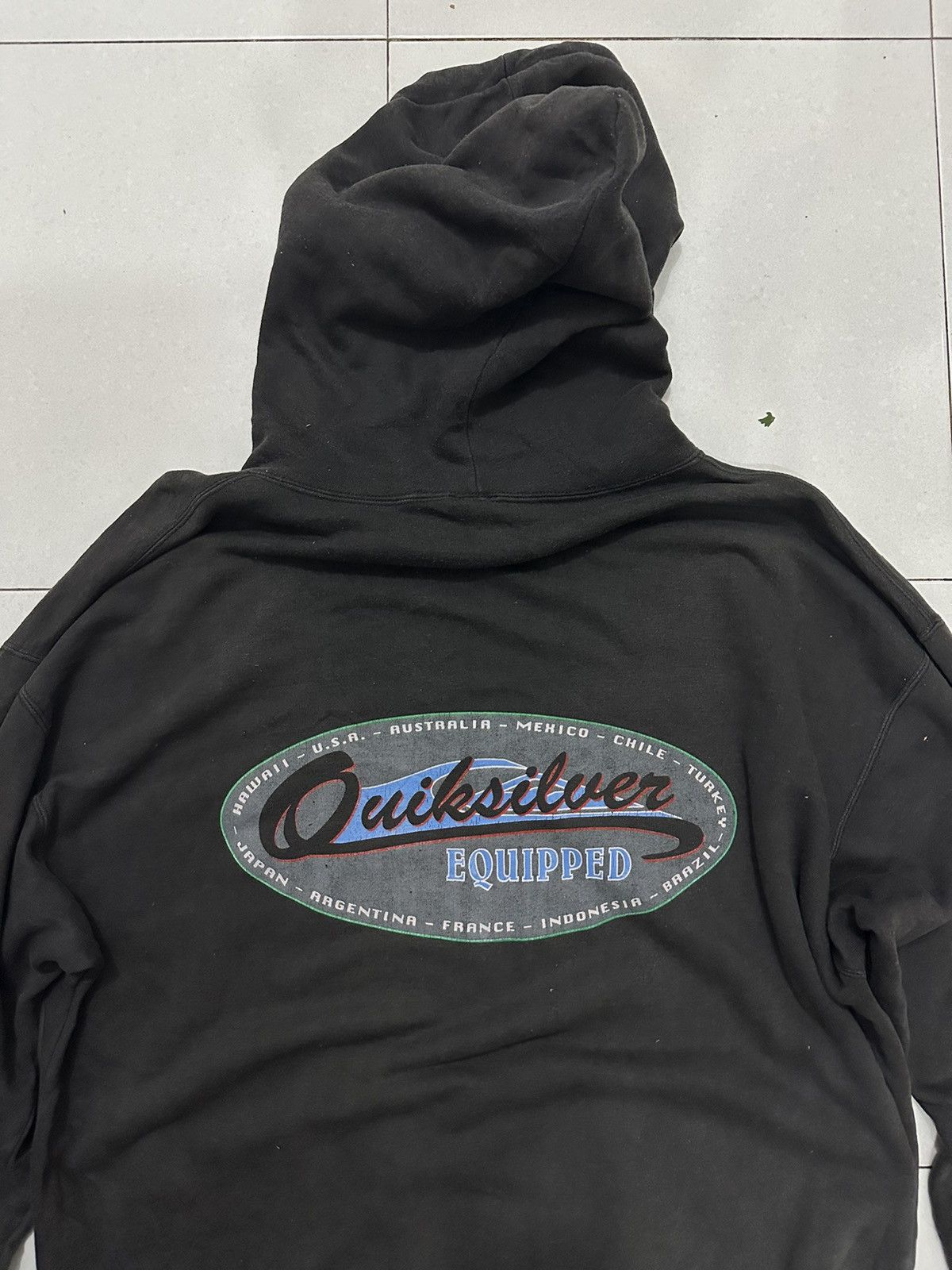 Quicksilver Y2K QUICKSILVER Distress Hoodies Size US XL / EU 56 / 4 - 3 Thumbnail