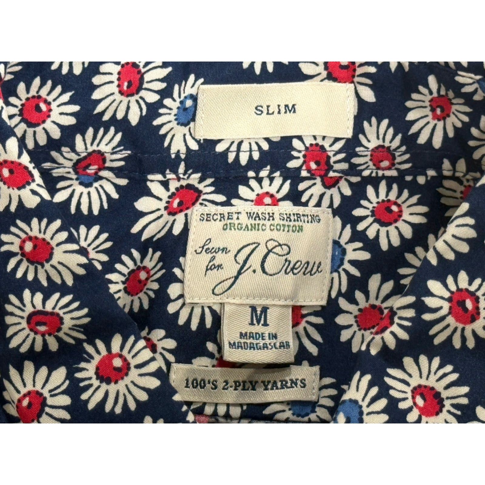 J.Crew J.CREW Shirt Mens Slim Button-Down Collar 2 Ply Yarns Secret Wash Organic Cotton Multicolor Medium Size US M / EU 48-50 / 2 - 5 Thumbnail