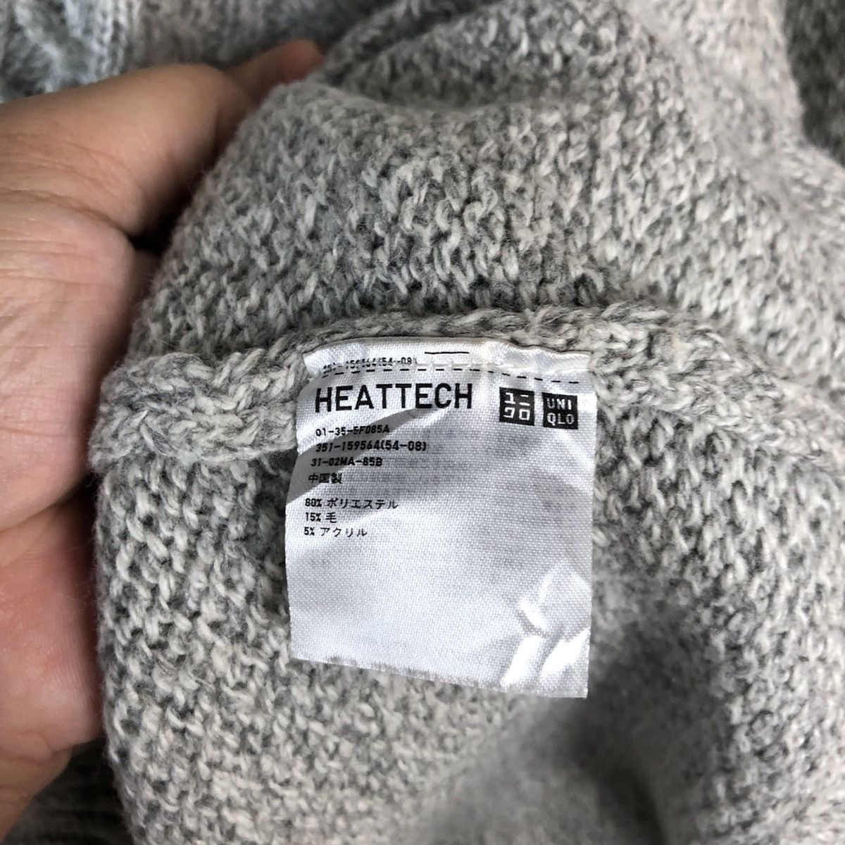 Homespun Knitwear × Japanese Brand × Vintage Uniqlo Heatech Grey Knitwear #A1710 Size XL / US 12-14 / IT 48-50 - 11 Thumbnail