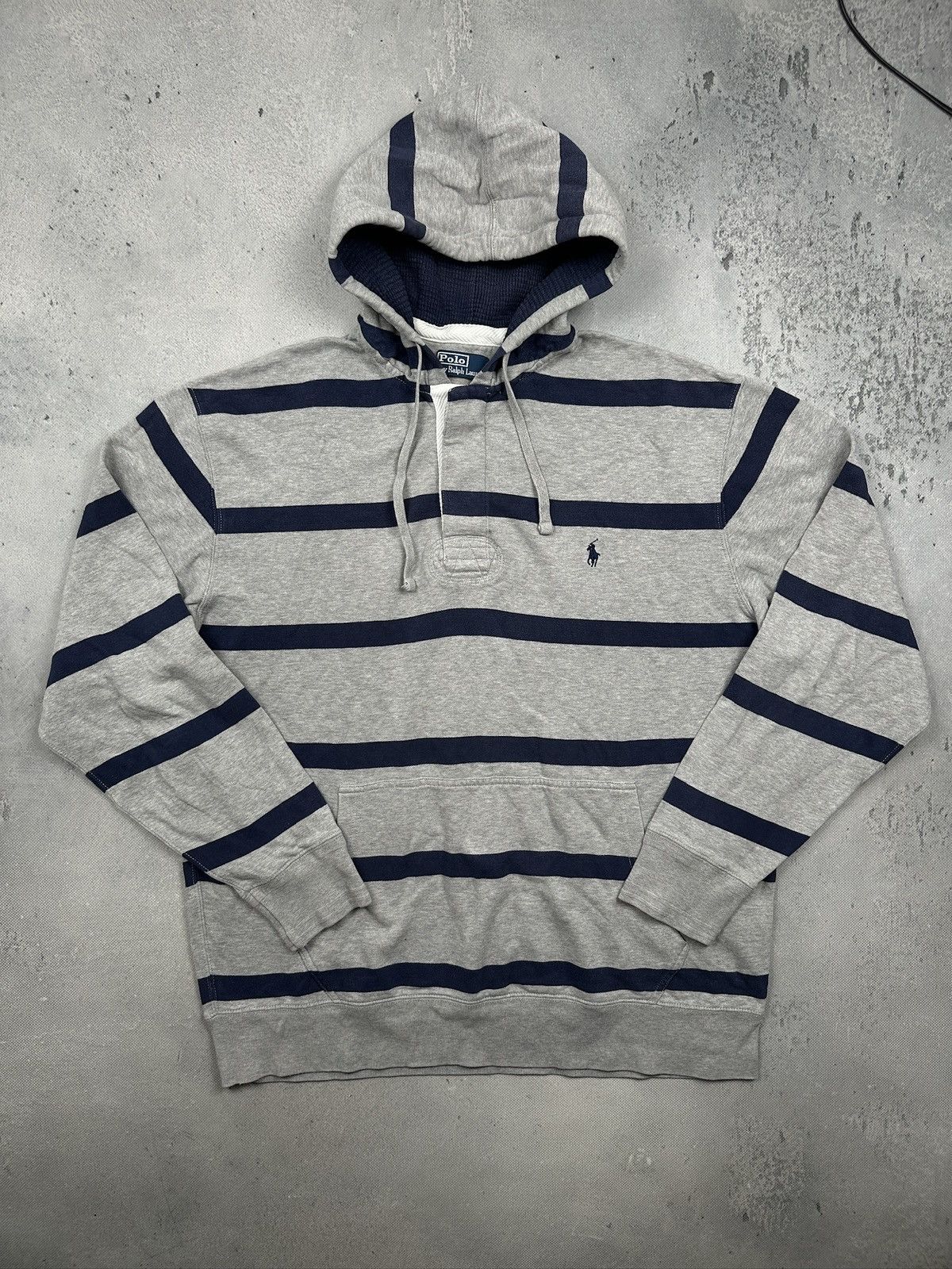 Polo Ralph Lauren Polo Ralph Lauren Striped Hoodie Preppy Archive Y2K Rugby Size US XL / EU 56 / 4 - 1 Thumbnail