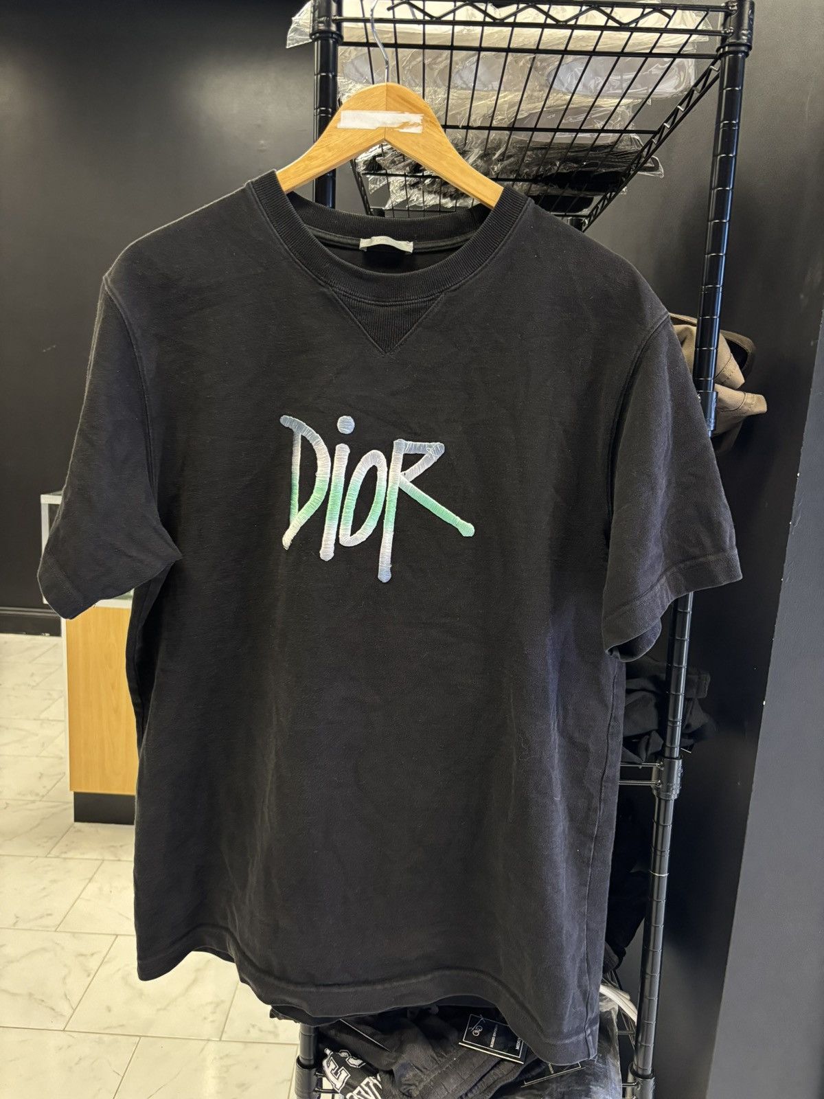 Dior Dior Homme Graffiti Logo T-Shirt Stussy Large | Grailed
