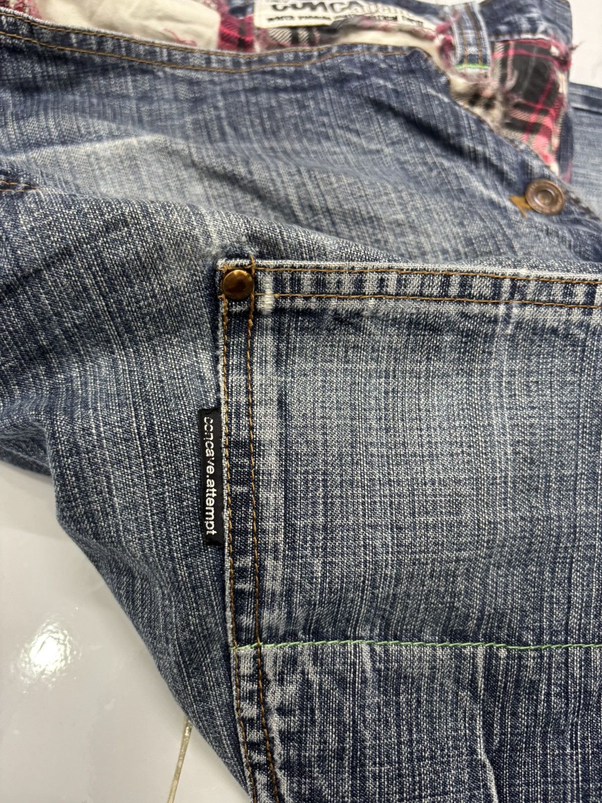 Hysteric Glamour 🔥Double Waist CNCV Concave Attempt DISTRESS THRASHED JEANS Size US 34 / EU 50 - 11 Thumbnail