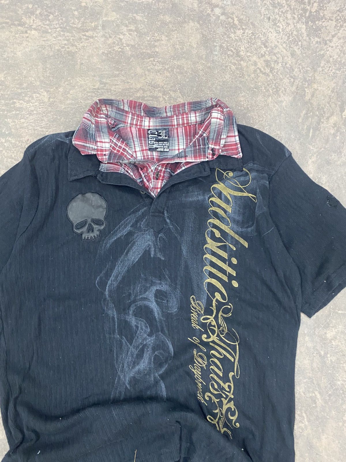 If Six Was Nine Skull☠️ Clash Double Collar Y2K Poem Punk Grunge 90s LGB Size US XL / EU 56 / 4 - 14 Thumbnail