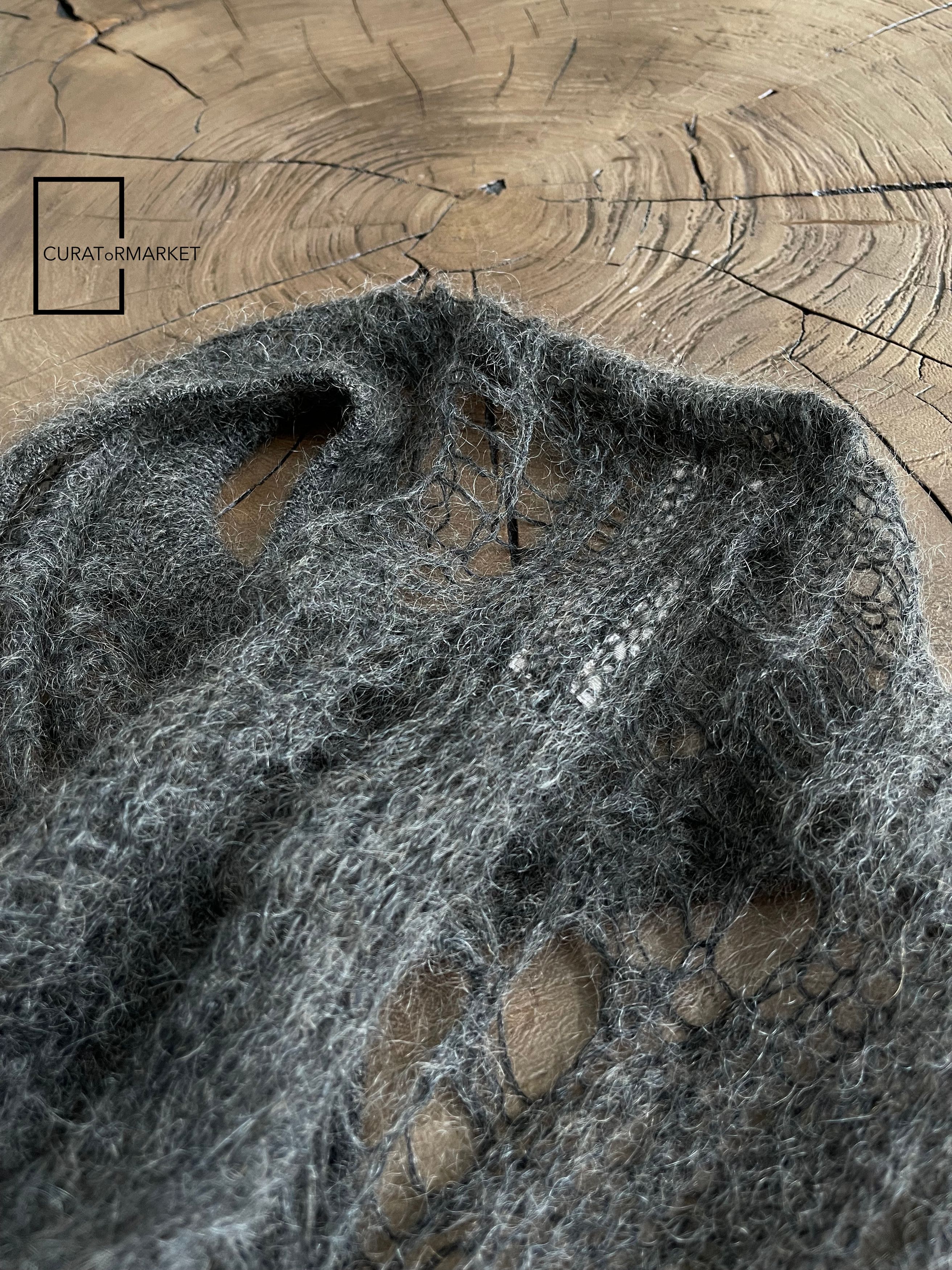 Rick Owens Wool Blend Dark Dust Hand Knit Spider Tank Top SS24 Lido Size US M / EU 48-50 / 2 - 5 Thumbnail