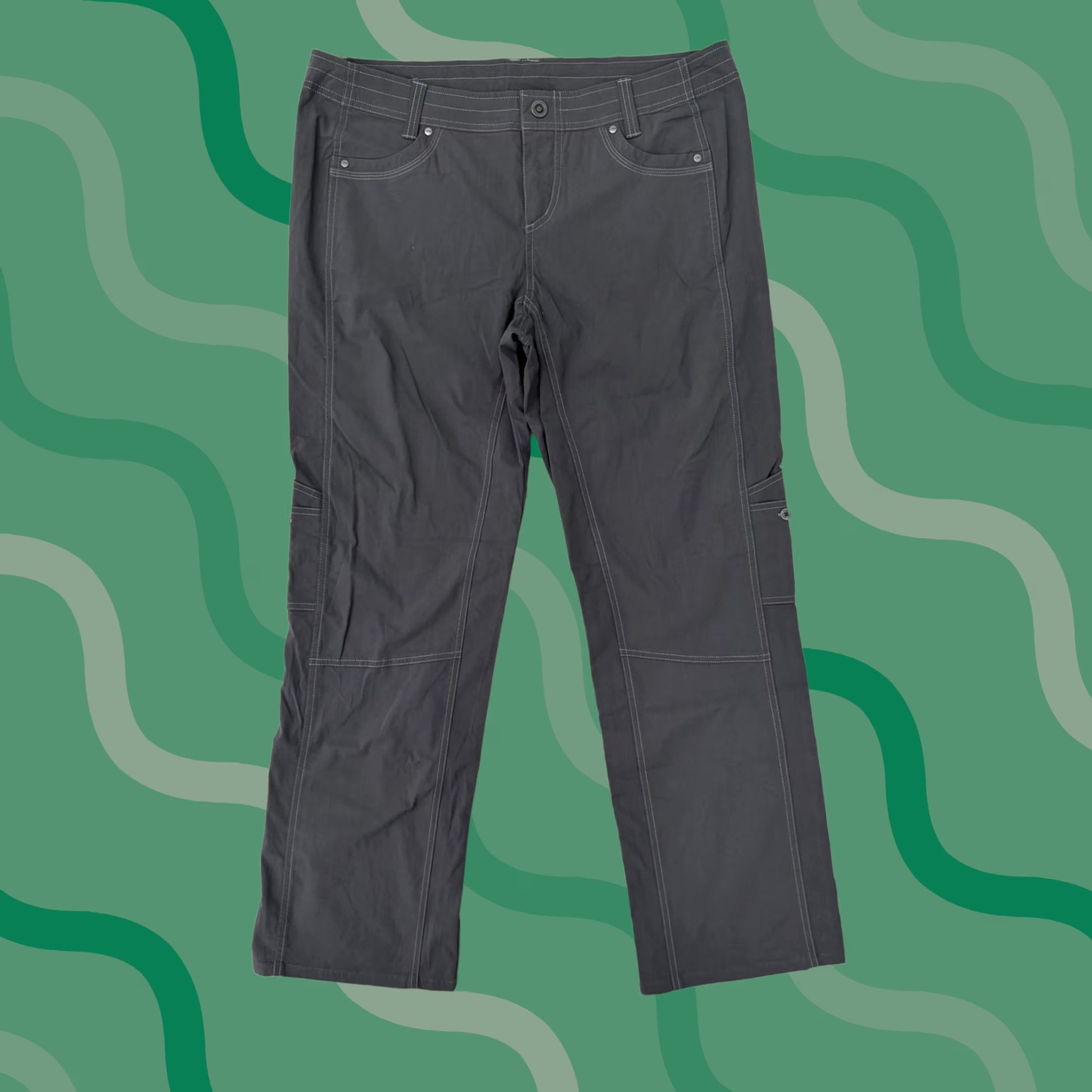 Vintage Kuhl Legendary Pants Womens 36x32 Gray Cargo Hiking Travel Outdoor Straight Leg Pants Women Gray 36x32 Regular Pocket 5-Pocket Design Mens? Size 25" / US 0 / IT 36 - 1 Thumbnail