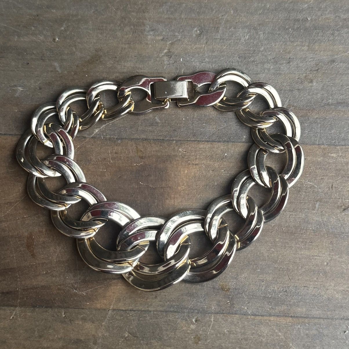 Vintage Vintage double link chain bracelet Size ONE SIZE - 3 Thumbnail