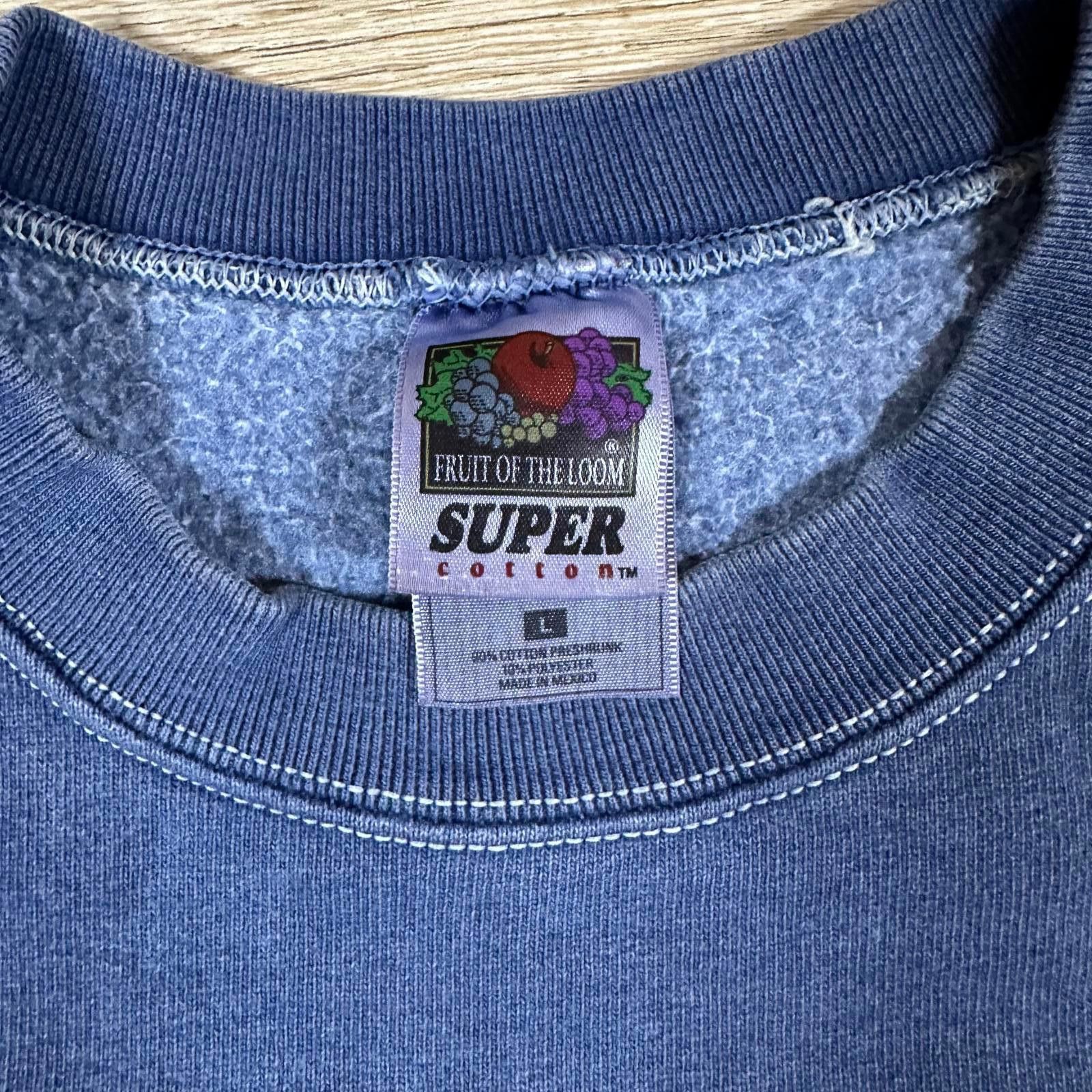 Fruit Of The Loom Fruit of the Loom Mens Sweatshirt L Blue Vintage 90s Size US L / EU 52-54 / 3 - 3 Thumbnail