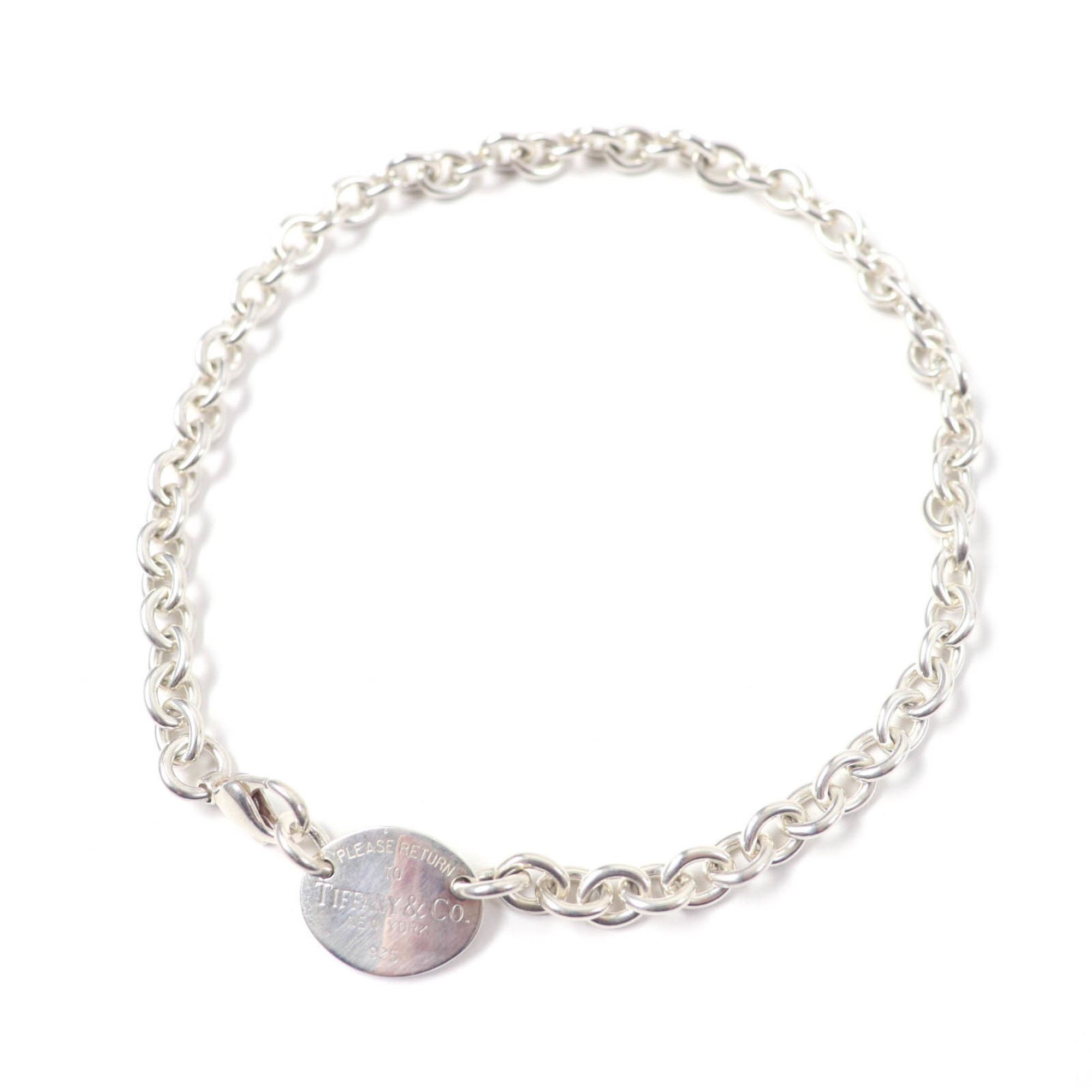 Tiffany & Co. TIFFANY & Co. Tiffany Oval Tag Necklace Choker Accessory, SV925 Silver, Weight 50.6g, Women's Size ONE SIZE - 1 Thumbnail