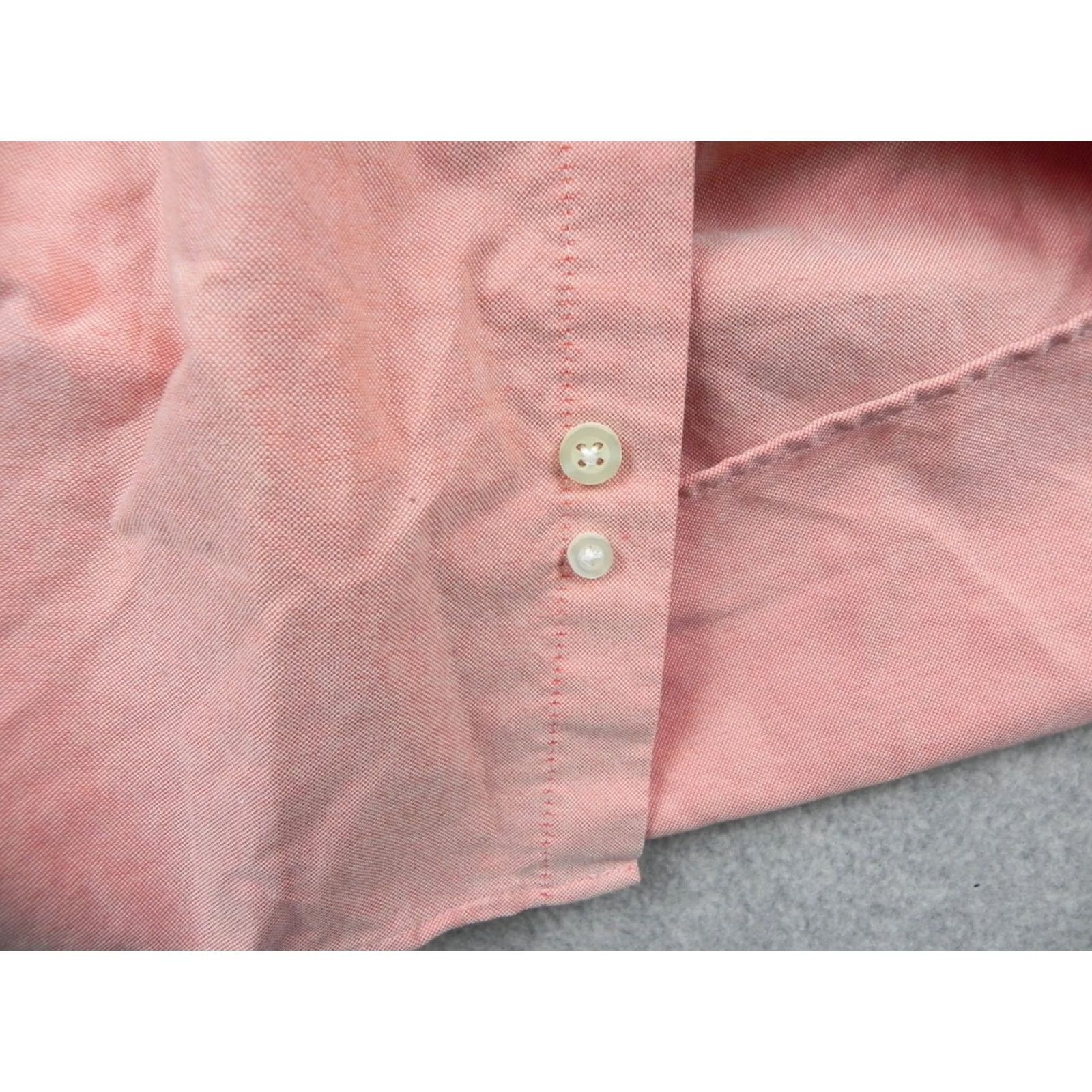 Chaps Classic Oxford Button Up Mens Shirt - Peach Color - 34/35 Size - Chaps Brand Size US XXL / EU 58 / 5 - 4 Thumbnail