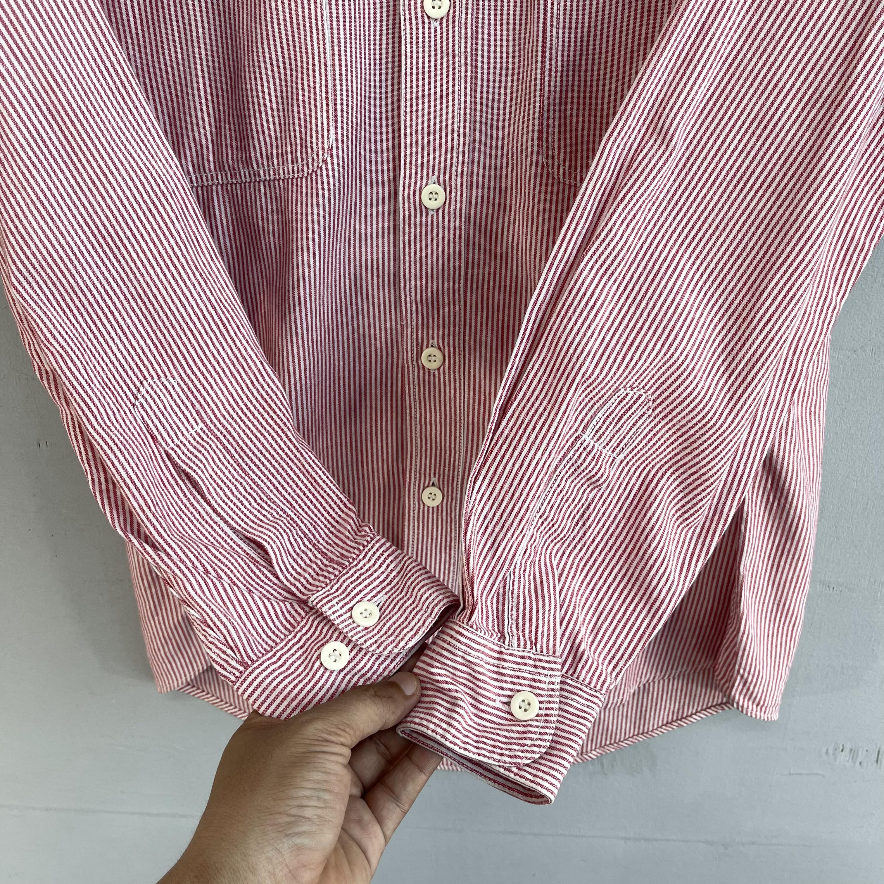Budweiser × Japanese Brand × Vintage Vintage 90s BUDWEISER Hickory Stripes Denim Worker Shirt Size US L / EU 52-54 / 3 - 6 Thumbnail