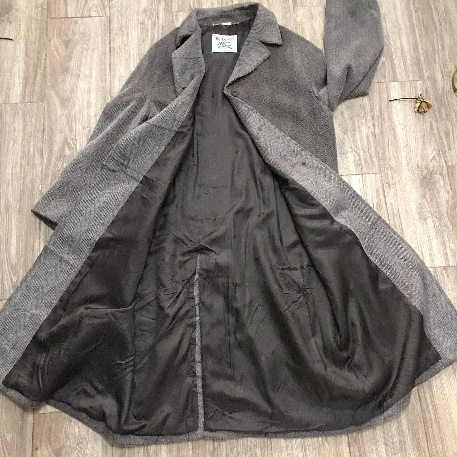 Burberry burberry's trench coat ALPACA WOOL tweed overcoat womens Size XL / US 12-14 / IT 48-50 - 1 Thumbnail