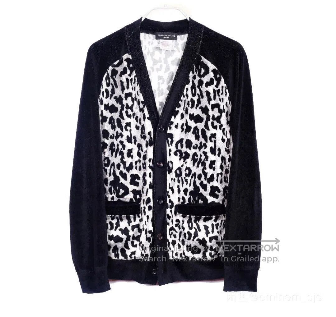 Mastermind Japan Leopard Print Cardigan with Black Sleeves. Size US L / EU 52-54 / 3 - 1 Thumbnail