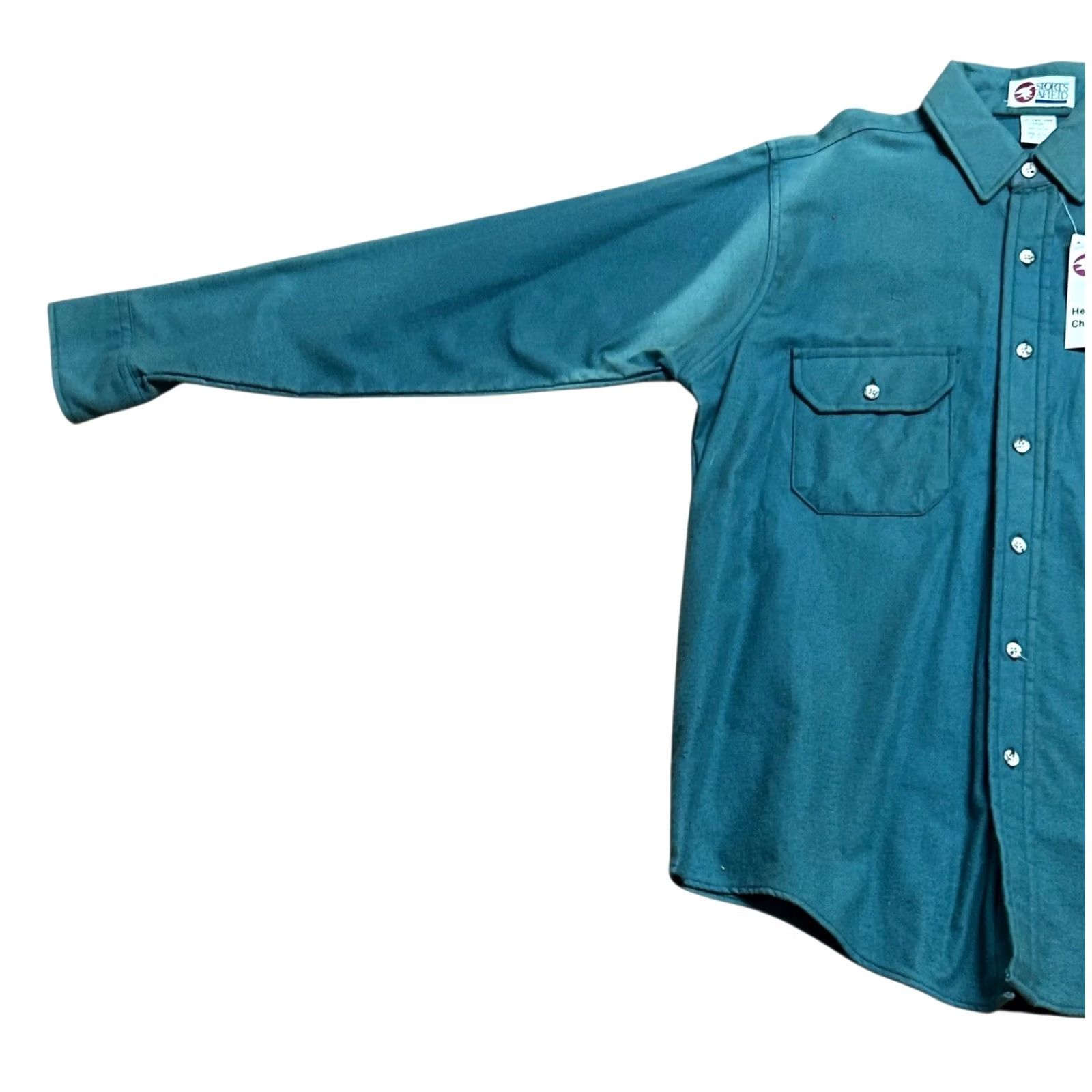 Vintage VINTAGE Sports Afield Green Heavy Weight Chamois Shirt Button-Down Men Large New Size US L / EU 52-54 / 3 - 2 Thumbnail