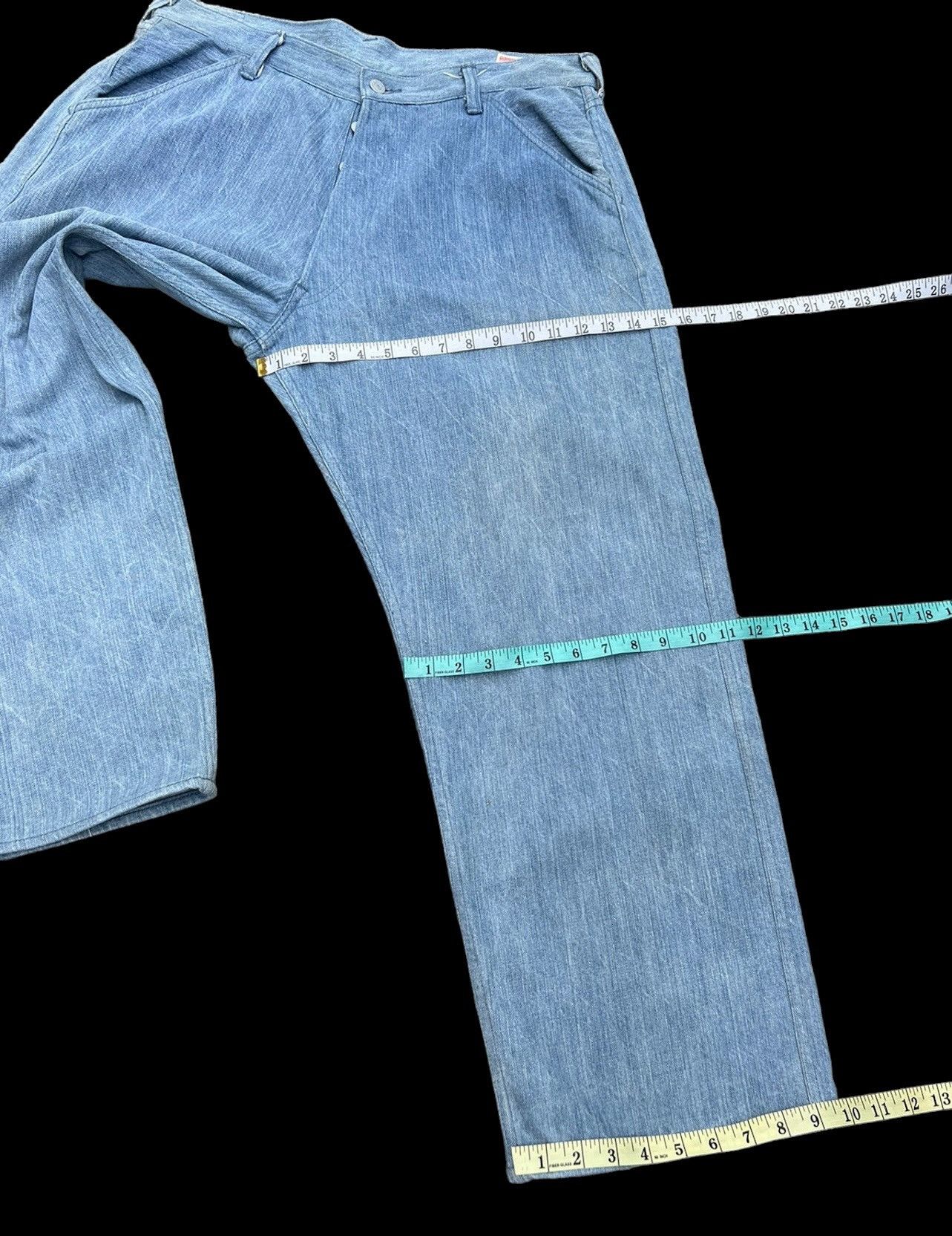 Evisu Vintage Evisu Yamane Japan Fade Light Blue Denim Baggy Jeans Size US 37 - 5 Thumbnail