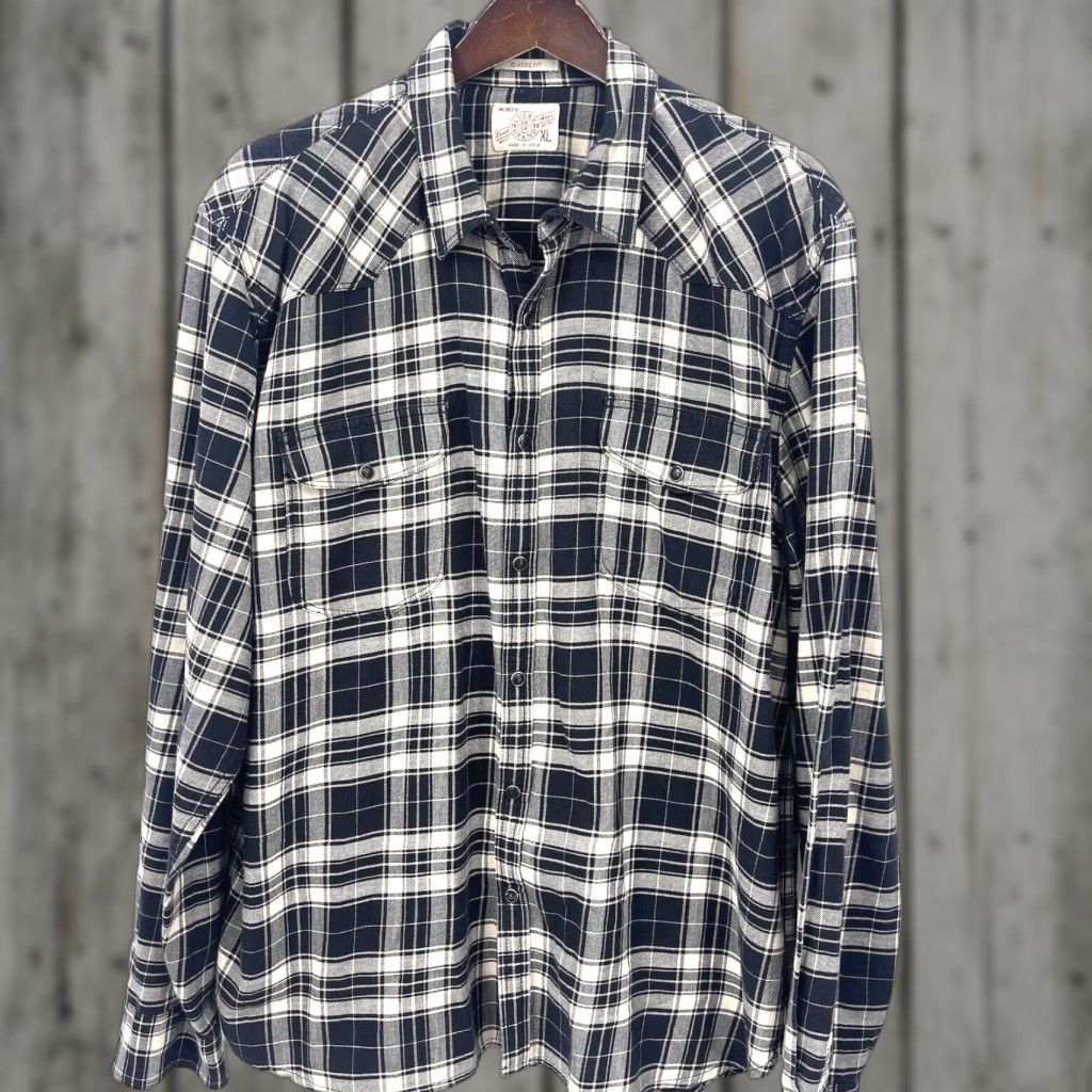 Lucky Brand Lucky Brand Shirt Mens XL Classic Fit Plaid Western Pearl Snap Cowboy READ y2k Size US XL / EU 56 / 4 - 1 Thumbnail