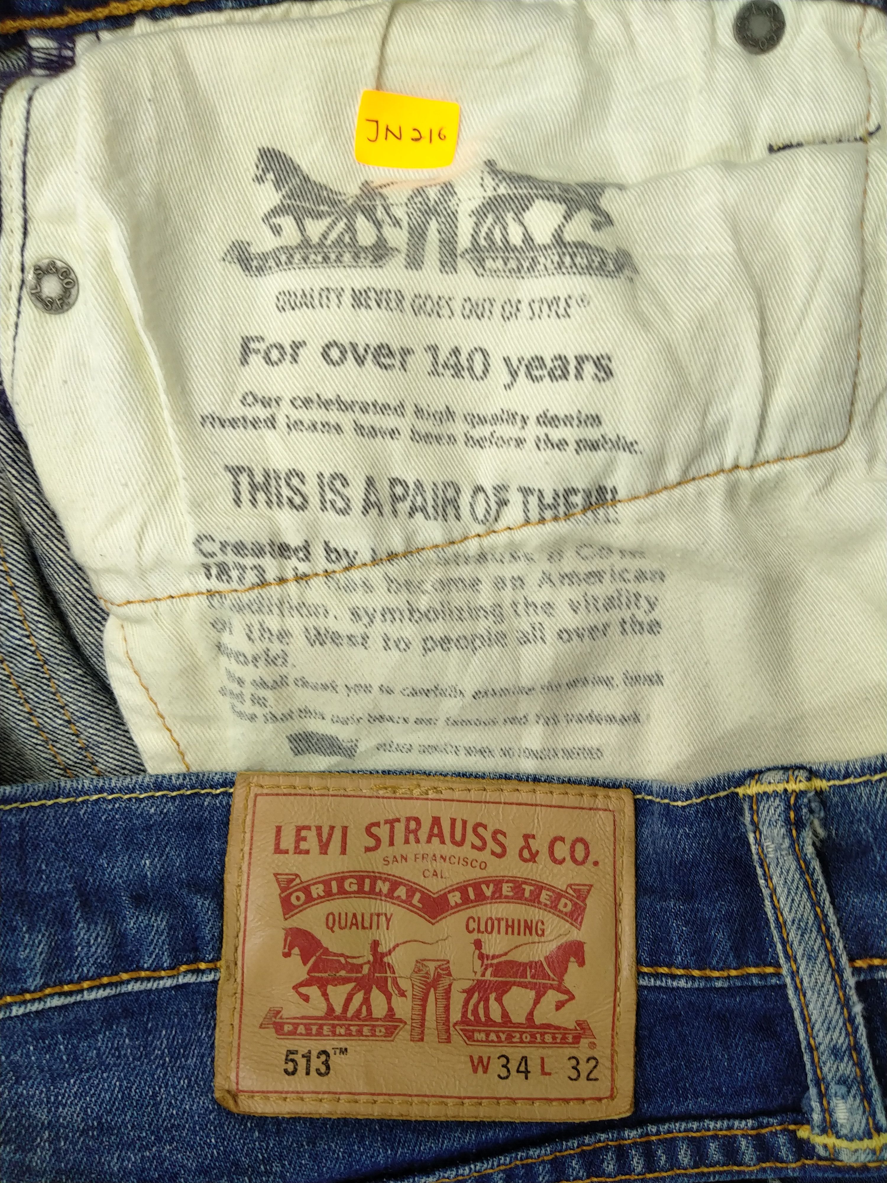 Levi's Blue Distressed Levi's 513 Jeans Denim 35x28.5 -JN216 Size US 35 - 12 Thumbnail