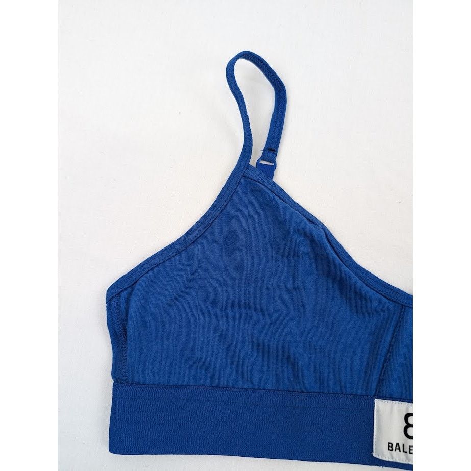 Balenciaga o1rshd1 Size: M / Soft Jersey Patch Sport Bra in Blue Size ONE SIZE - 8 Thumbnail