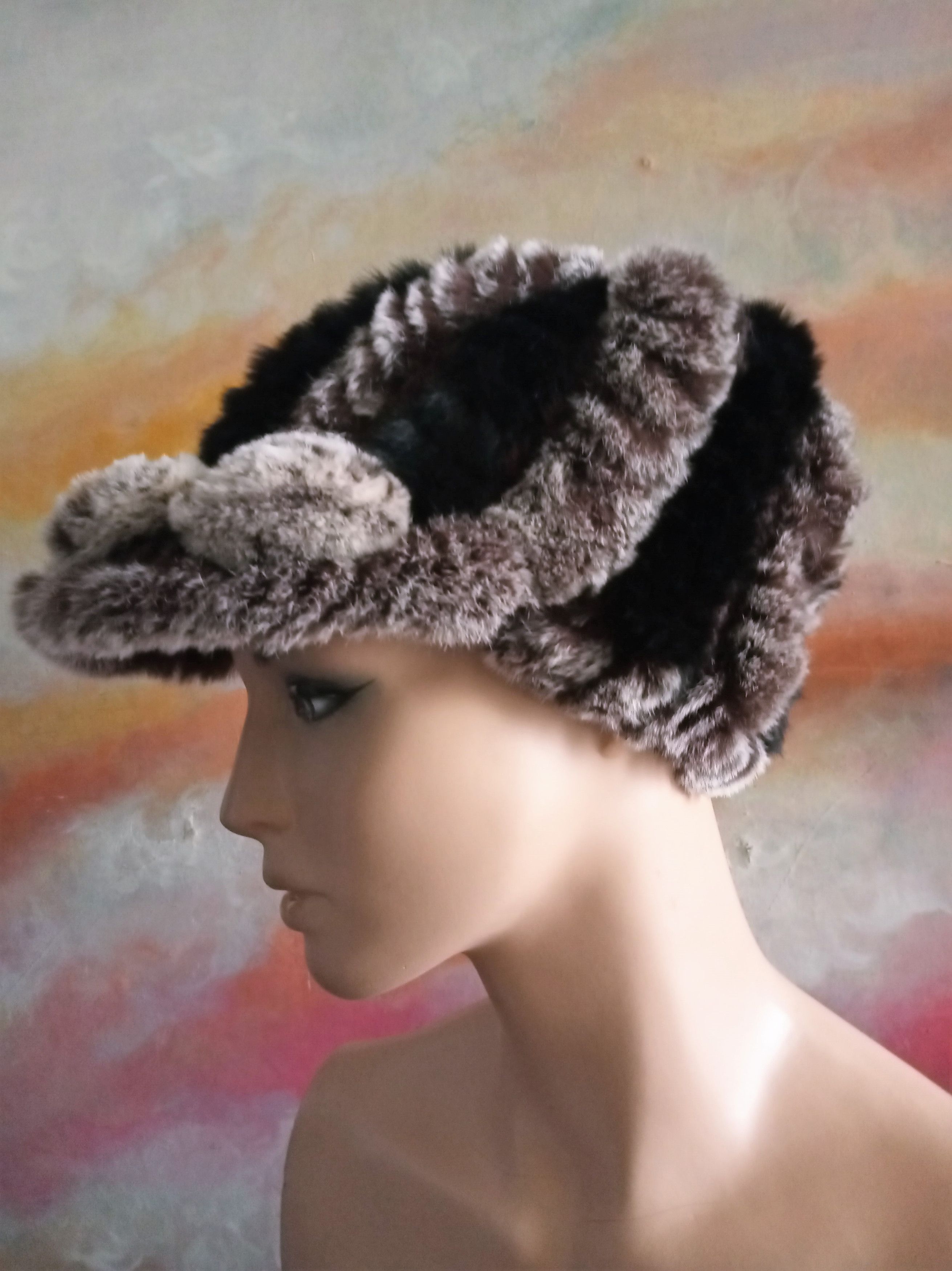 Other Unisex Real Rabbit Fur Hat Size ONE SIZE - 1 Thumbnail
