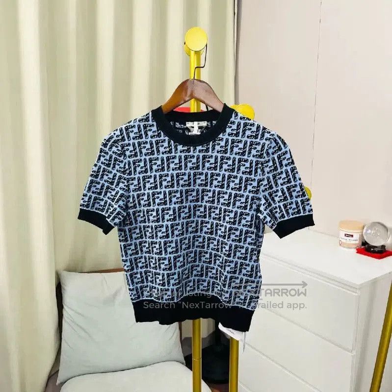 Fendi Fendi Blue Cotton Women's T-shirt . Size M / US 6-8 / IT 42-44 - 1 Thumbnail