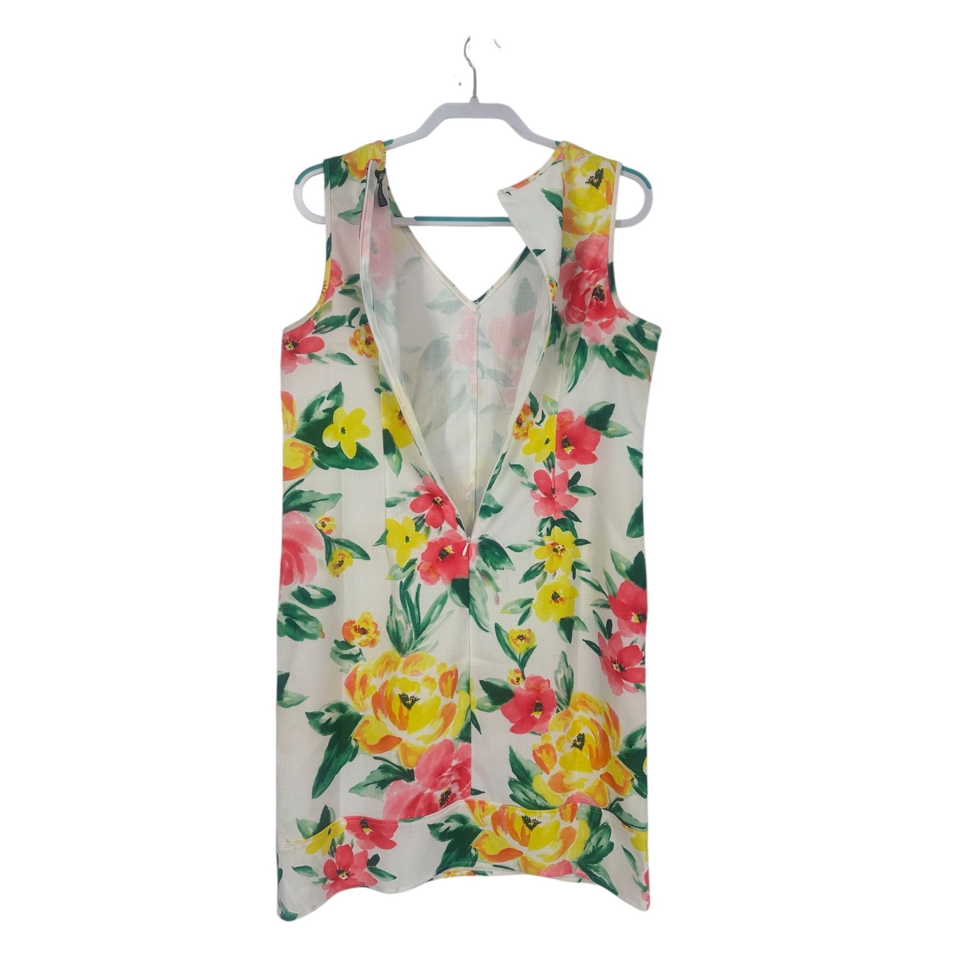 Other Nina Leonard Dress - Ivory Floral Shift - Size Large Size L / US 10 / IT 46 - 3 Thumbnail