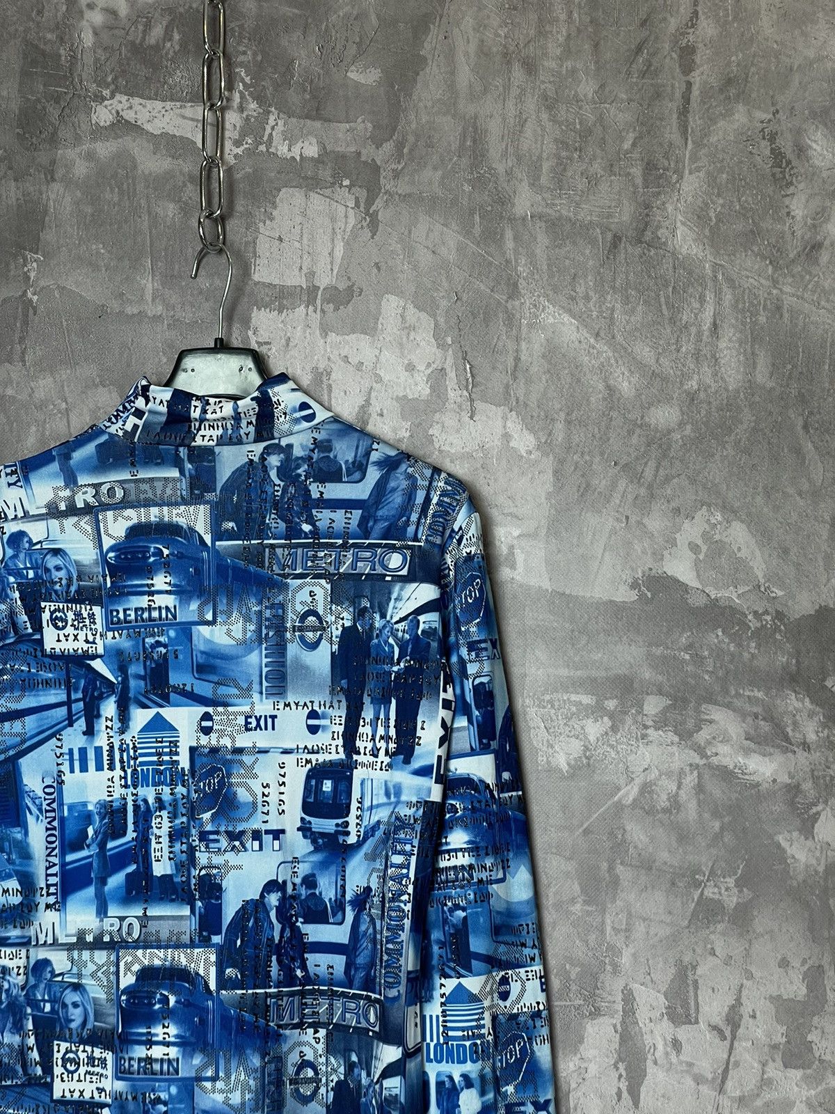 Affliction × Vintage Y2K abstract rhinestone overprint mesh top japan jpg style Size L / US 10 / IT 46 - 3 Thumbnail