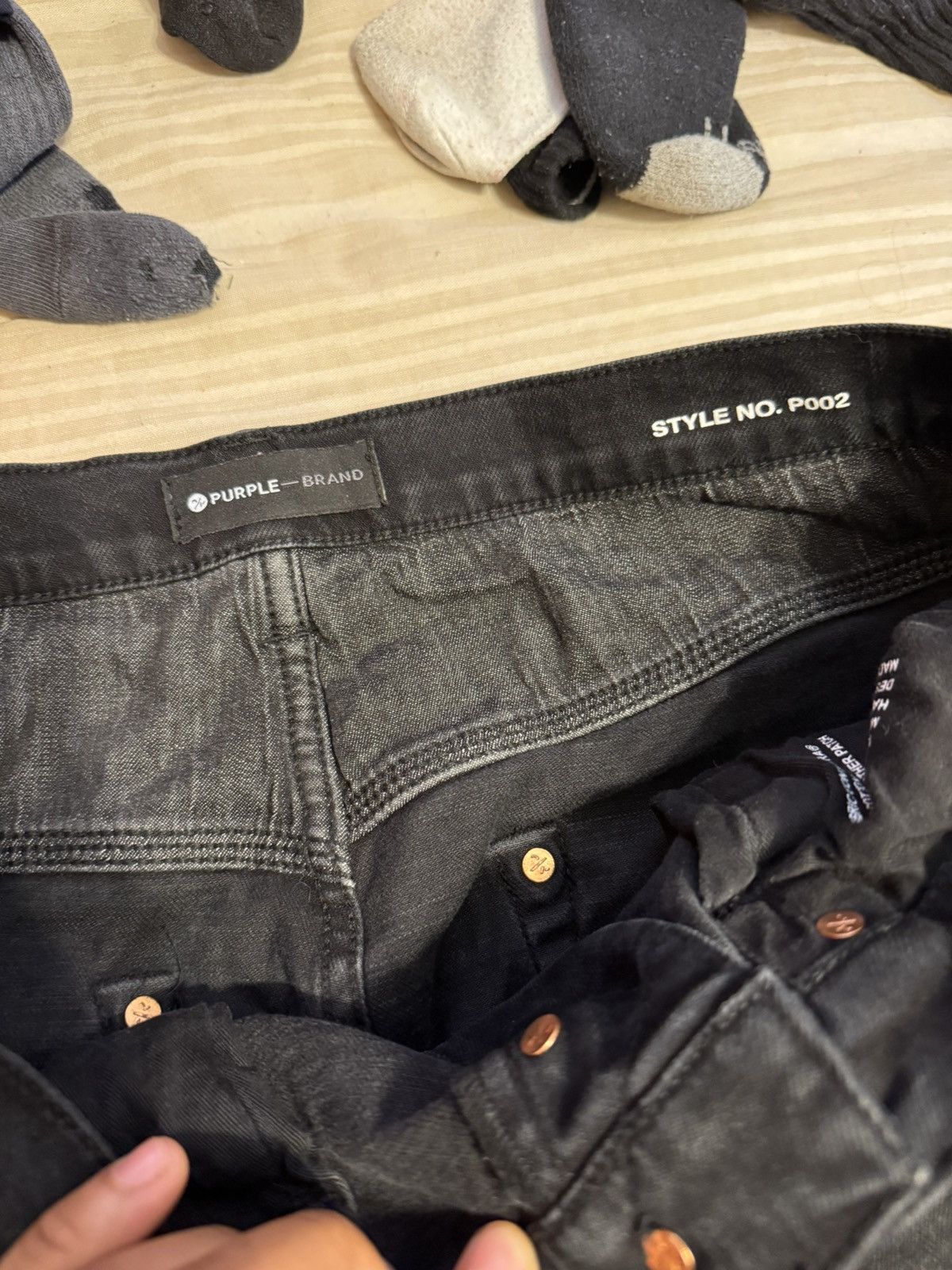 Purple Purple Jeans Black Ripped Size US 32 / EU 48 - 3 Thumbnail