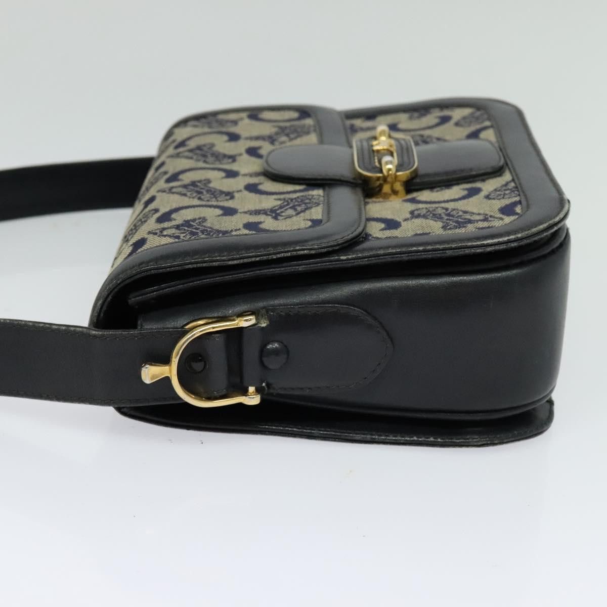 Celine CELINE C Sulky Shoulder Bag Canvas Navy Gold Size ONE SIZE - 4 Thumbnail