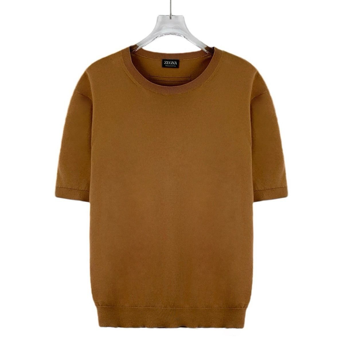 Z Zegna Brown Short-Sleeve Crewneck Shirt Size US M / EU 48-50 / 2 - 1 Thumbnail