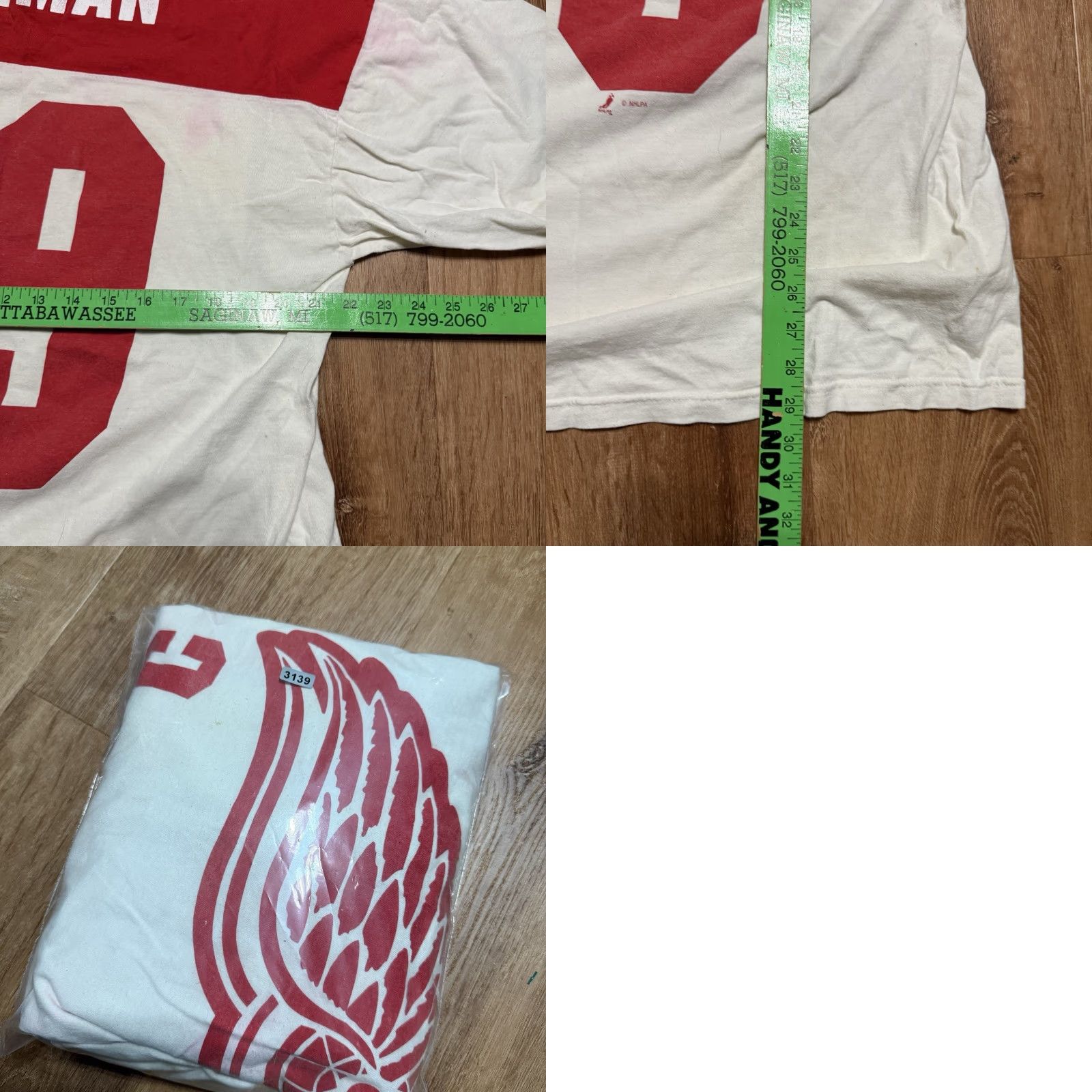 Red Wing VINTAGE Sport Attack Steve Yzerman Detroit Red Wings Shirt Mens XL Red White Mens Shirts Red White VTG Sports Tee Flaws Size US XL / EU 56 / 4 - 8 Thumbnail