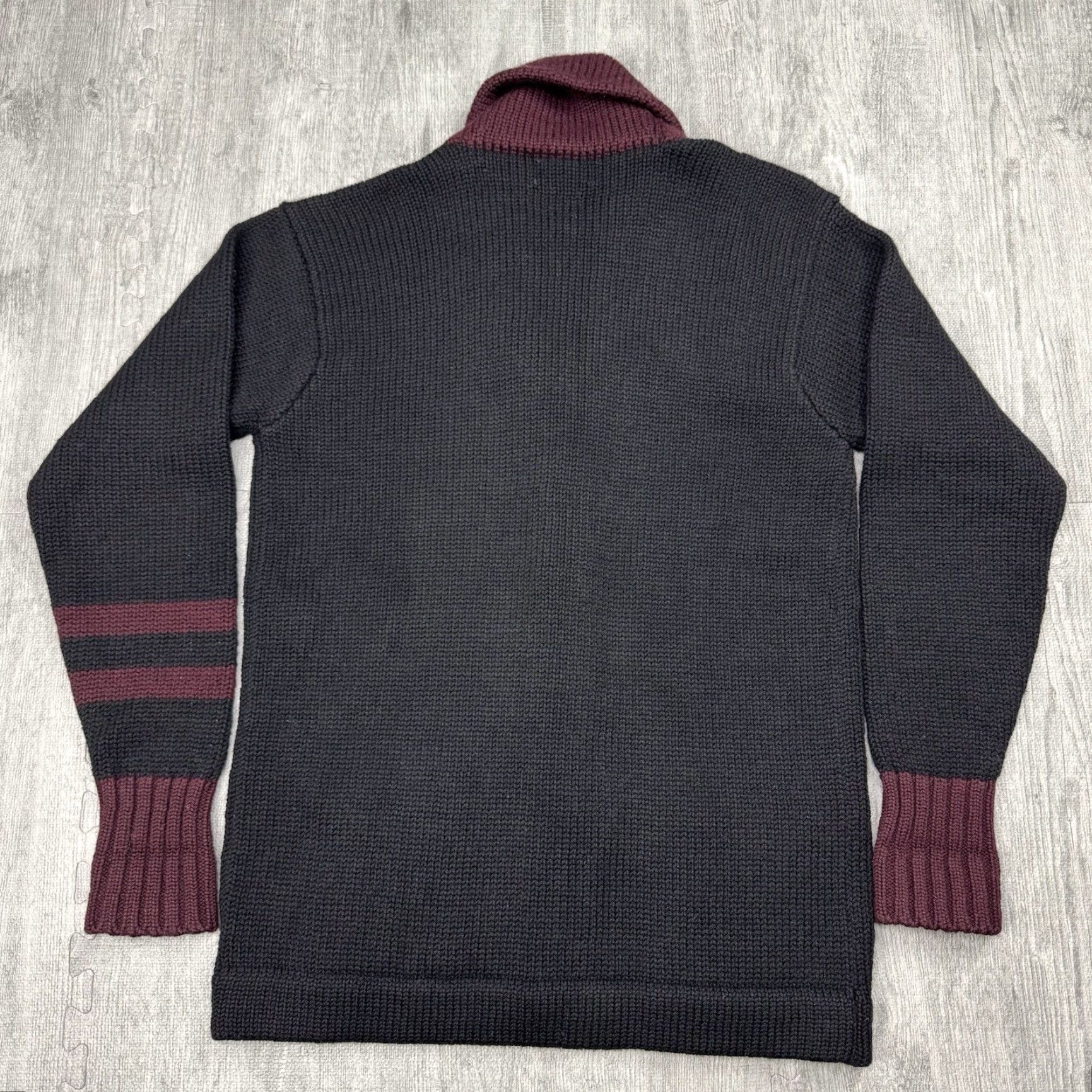 Polo Ralph Lauren Vintage Polo Ralph Lauren Wool Knit Cardigan Men M Fall Black Maroon 90s Shawl Collar Pockets Size US M / EU 48-50 / 2 - 6 Thumbnail
