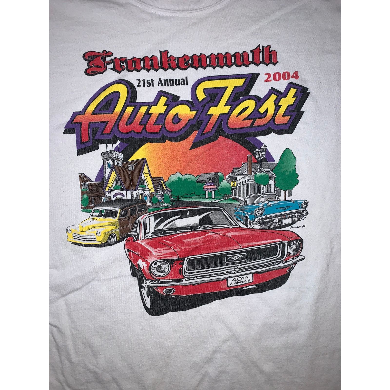 Gildan × Vintage 2004 Frankenmuth Auto Fest T Shirt L Car Show Mustang Tee Size US L / EU 52-54 / 3 - 1 Thumbnail