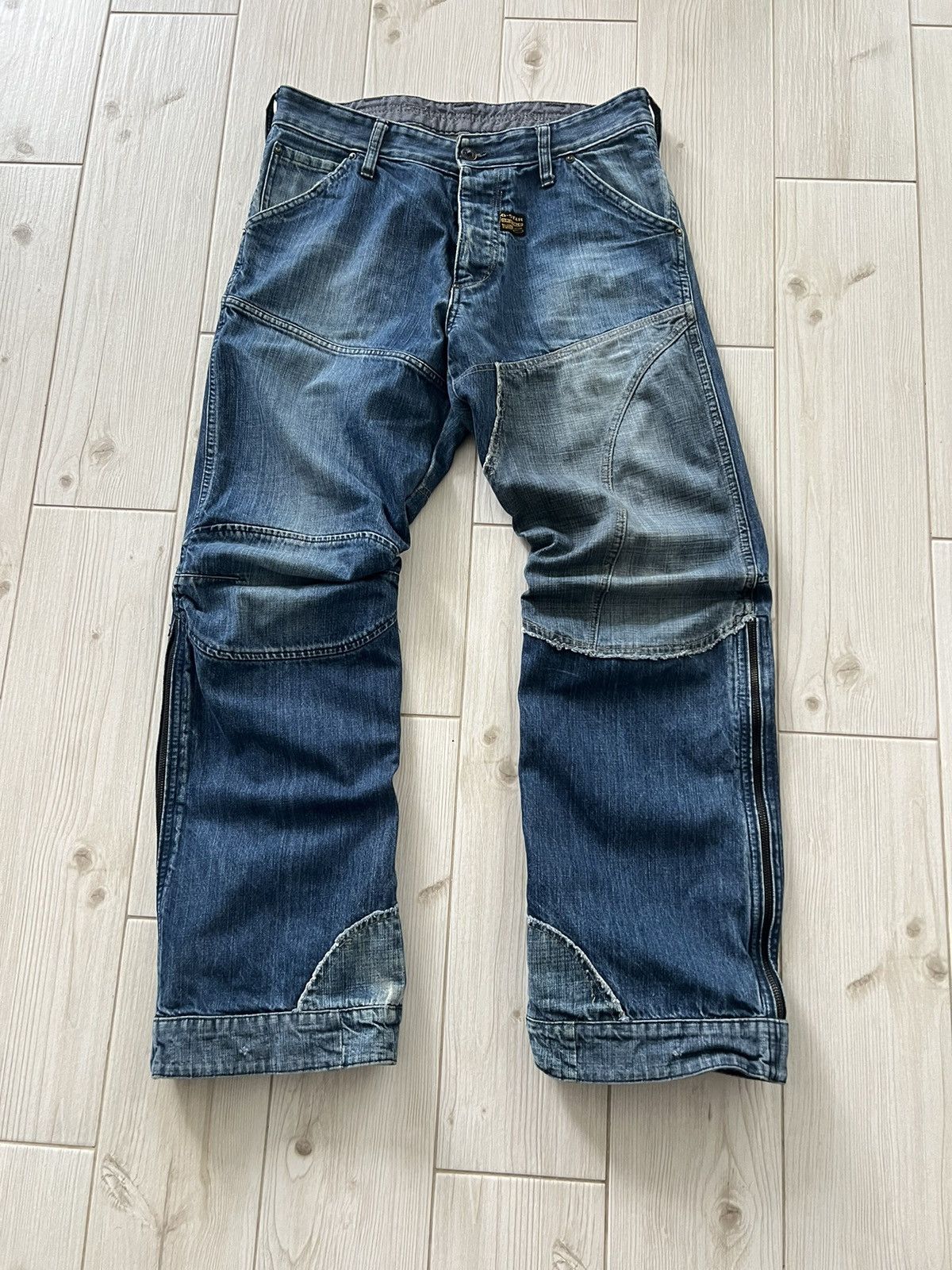 G-Star G Star Raw Vintage Mens Denim Pants Double Knee Patchwork 32 Size US 32 / EU 48 - 3 Thumbnail