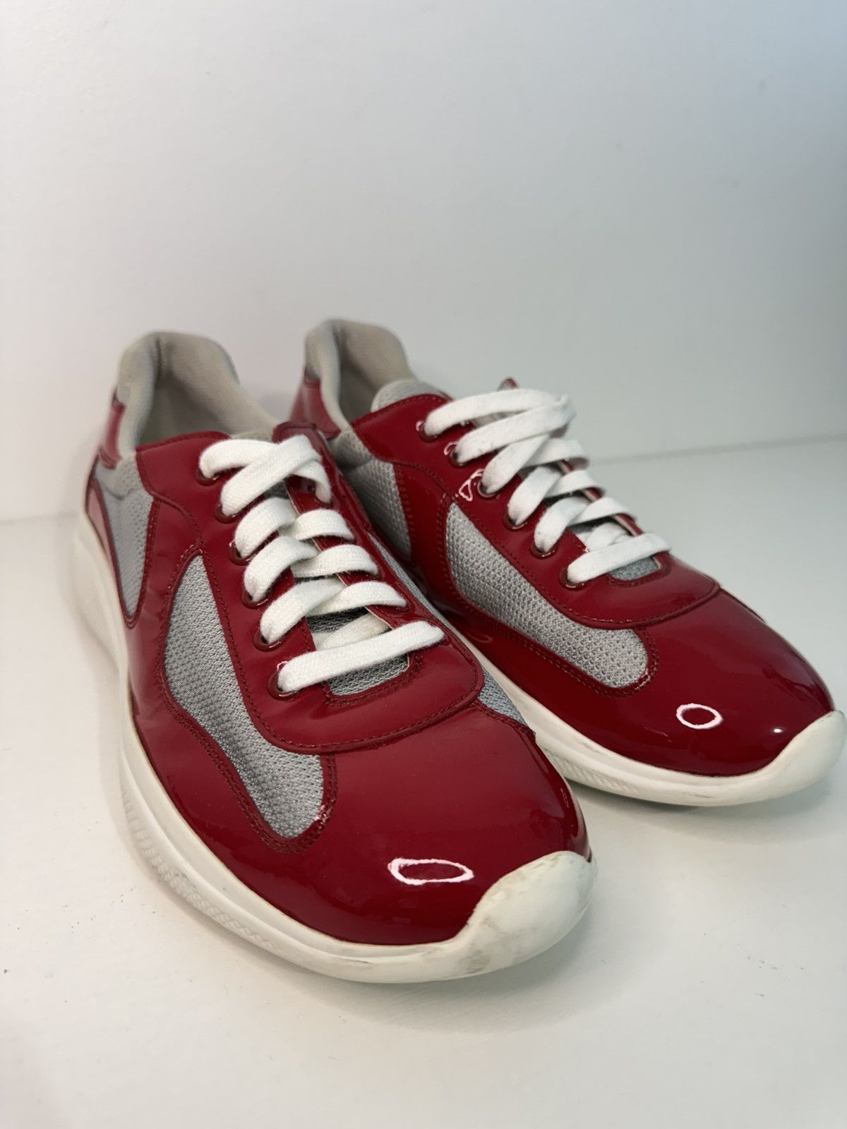 Prada Prada America’s Cup Red Patent Sneakers SZ 9.5/42.5 Size US 9.5 / EU 42-43 - 2 Thumbnail