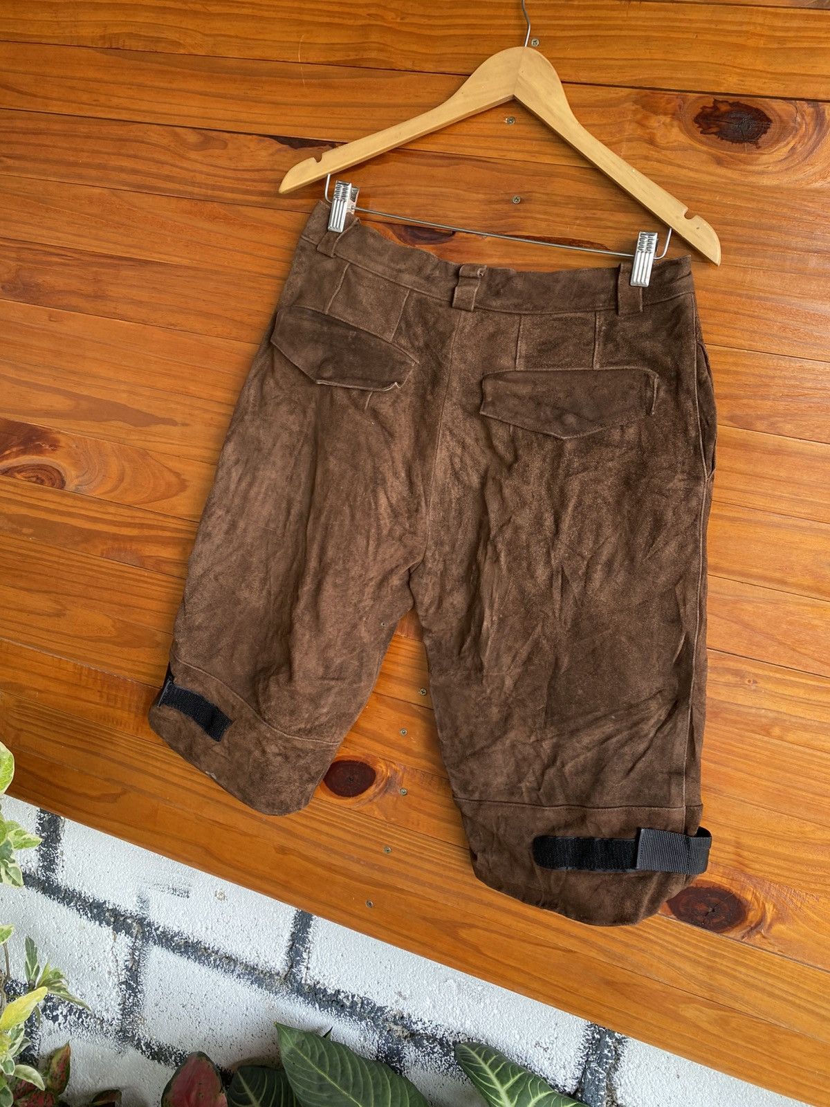 Vintage Scheme Warriors Suede Leather Biker Shorts
