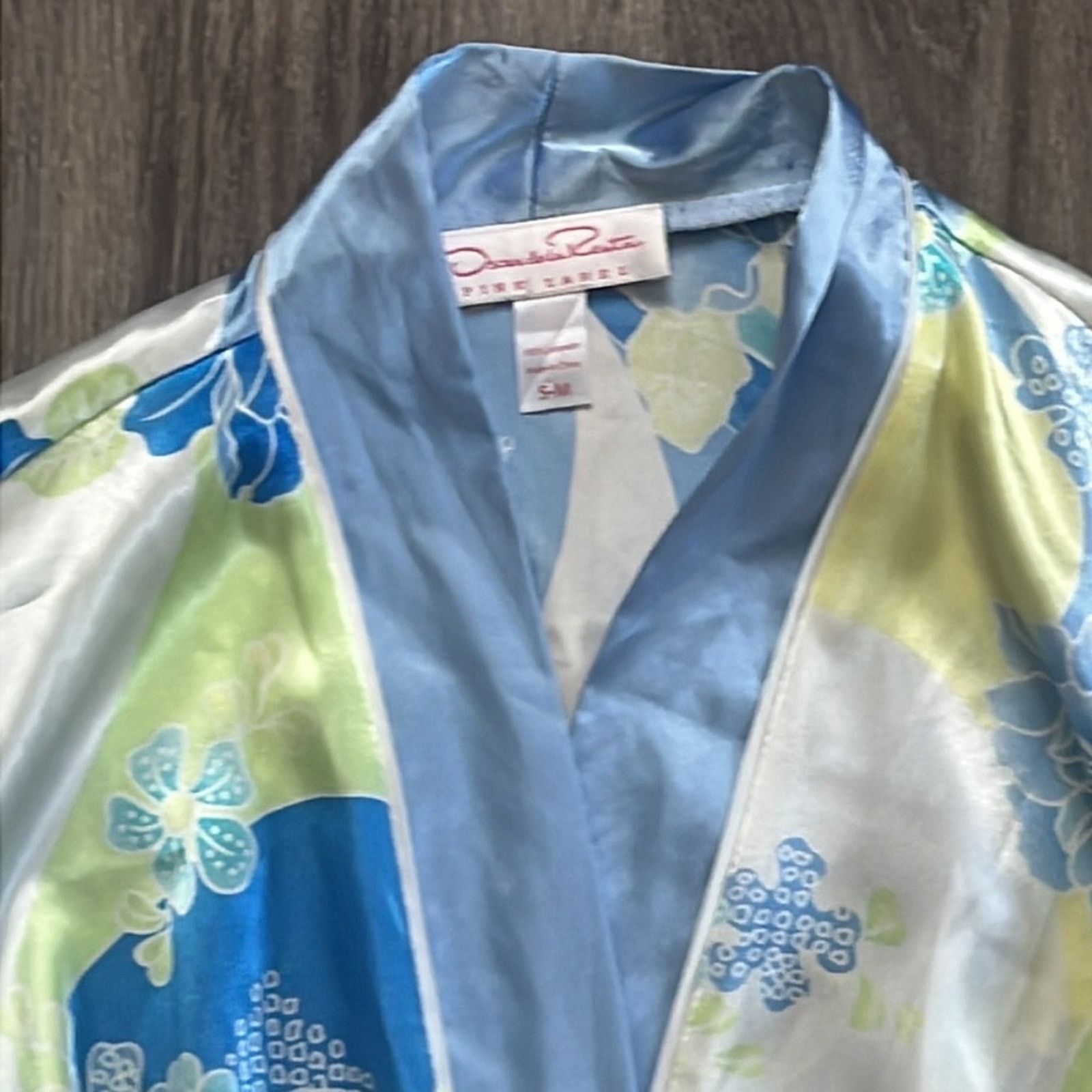 Oscar De La Renta Óscar De la Renta Satin Floral Robe Sleepwear Size S/M Size ONE SIZE - 5 Thumbnail